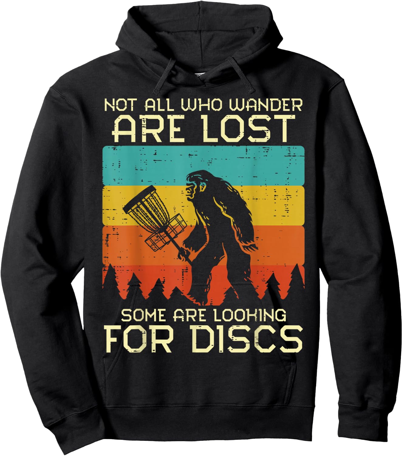 Disc Golf Bigfoot Sasquatch Frisbee Frolf Men Women Kids Hoodie - Hoodie | Black