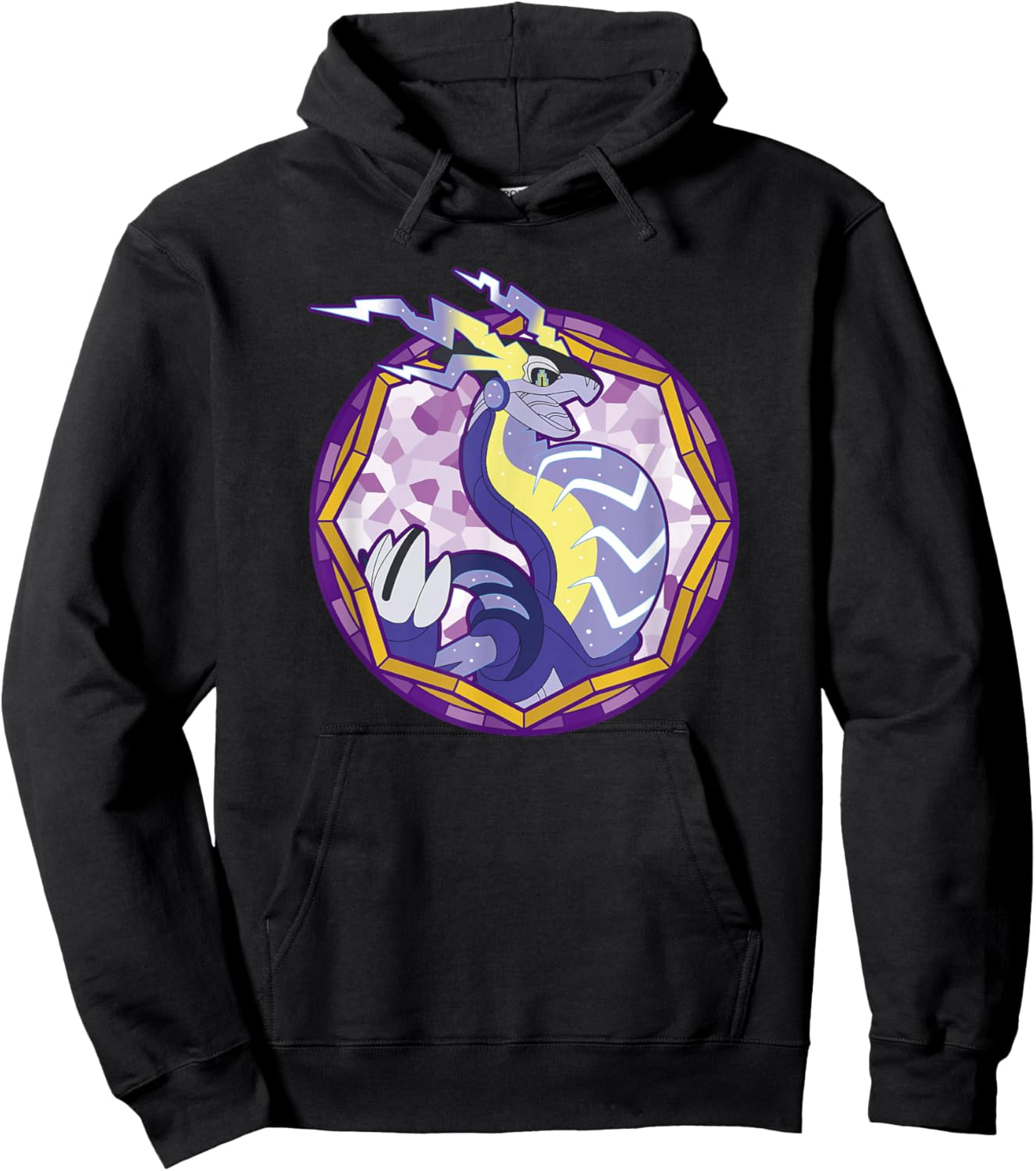 Pokémon Miraidon Legendary Paradox Violet Geometric Portrait Hoodie - Hoodie | Black