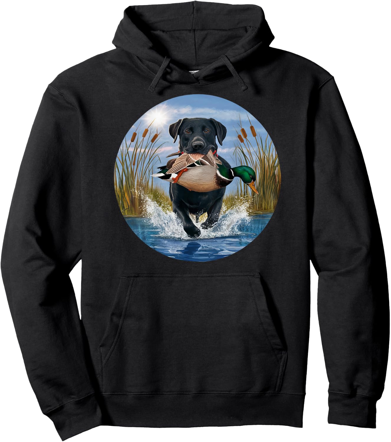 Black Lab Labrador Hunting Ducks Waterfowl Yellow lab Hoodie - Hoodie | Black