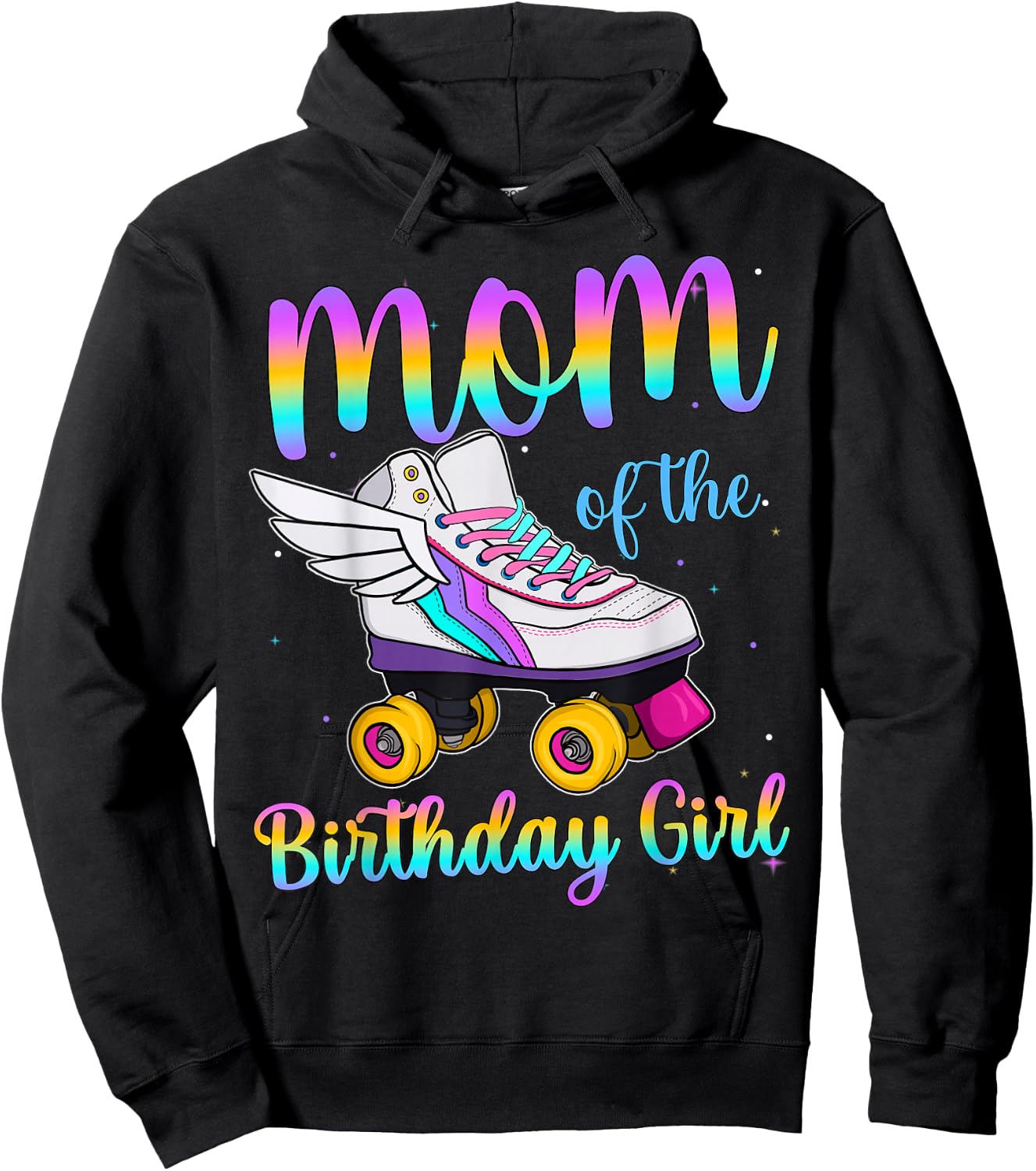 Mom of the Birthday girl Rolling skate Family Party Hoodie - Hoodie | Black