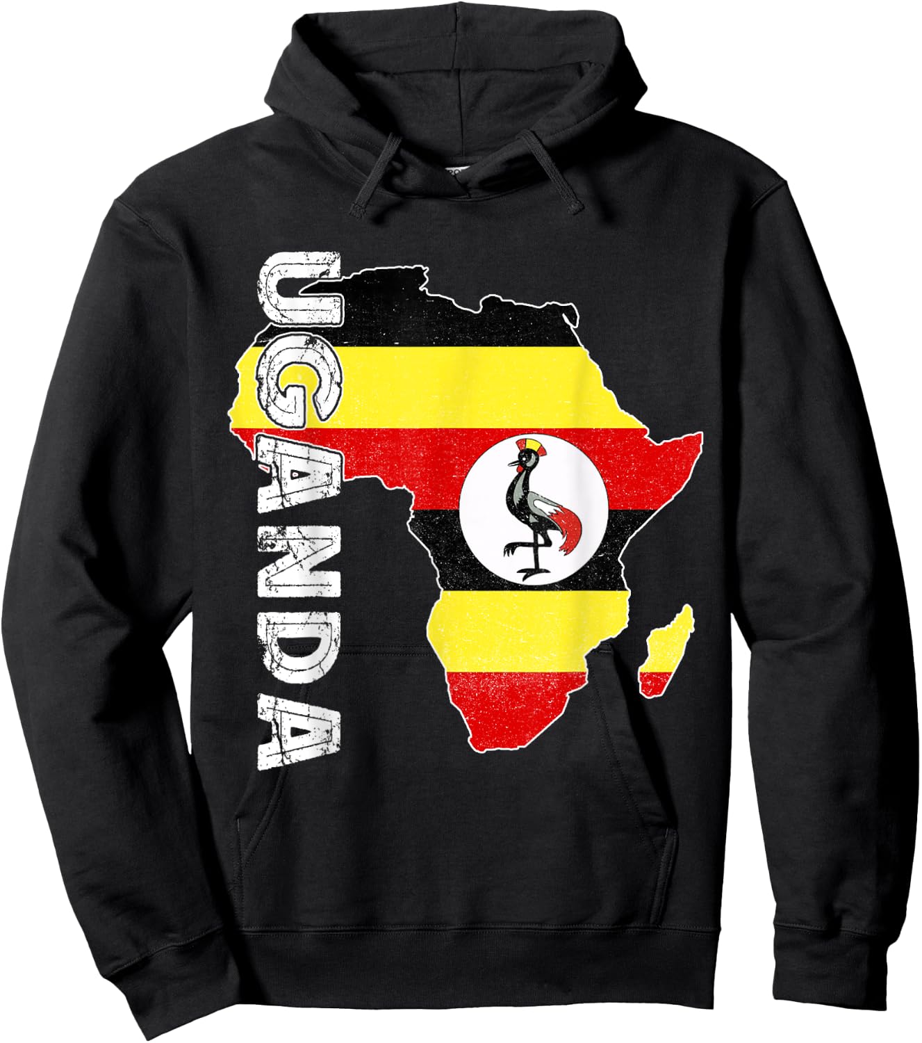 Uganda Map Ugandan Pride Ugandan Flag Africa Ugandan Roots Hoodie - Hoodie | Black