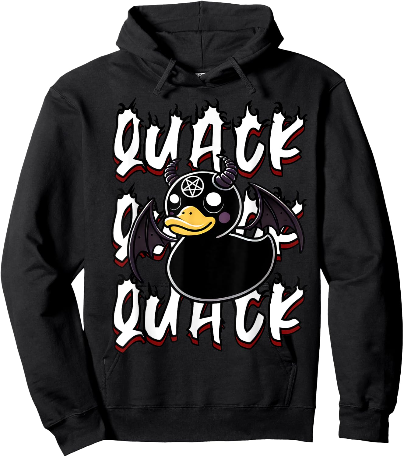 Goth Rubber Ducky Funny Gothic Black Aesthetic Duck Quack Hoodie - Hoodie | Black