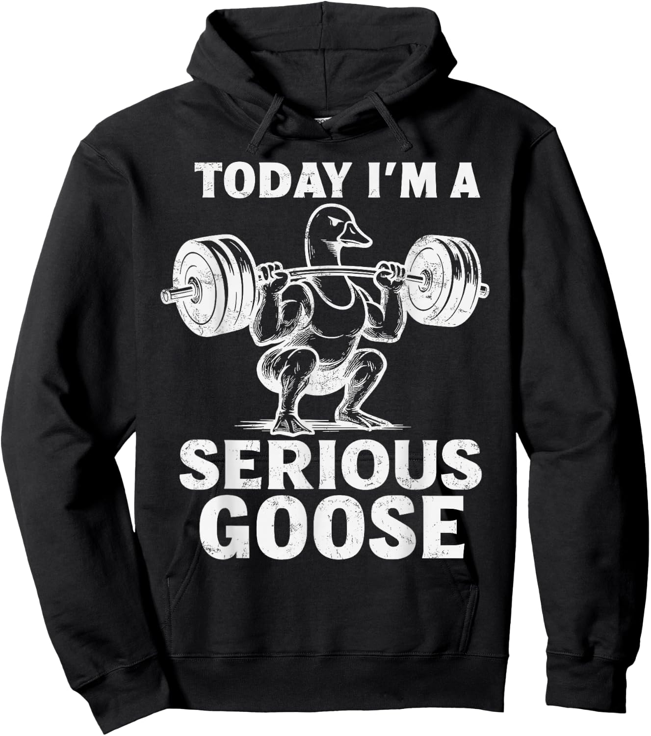Today I'm A Serious Goose Funny Weightlifting Gym Workout Hoodie - Hoodie | Black