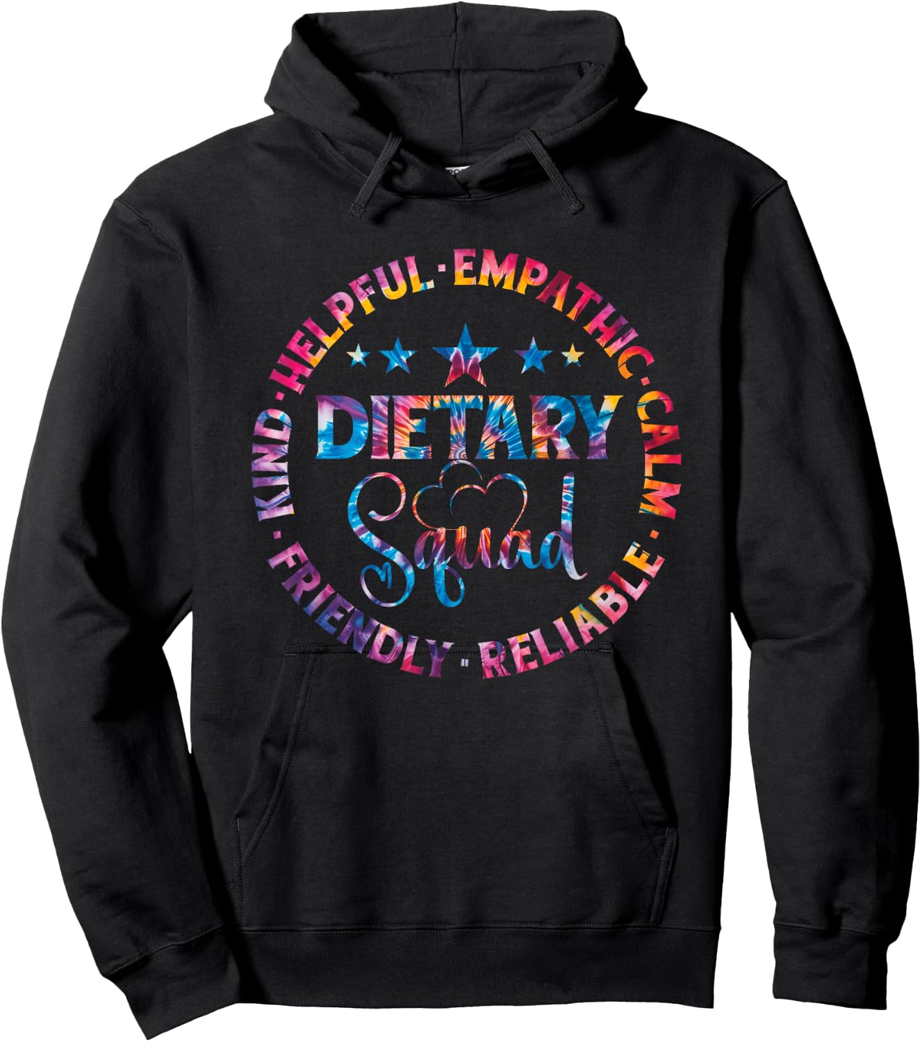 Dietary Squad Tie Dye Healthcare Worker Dietitian Squad Hoodie - Hoodie | Black