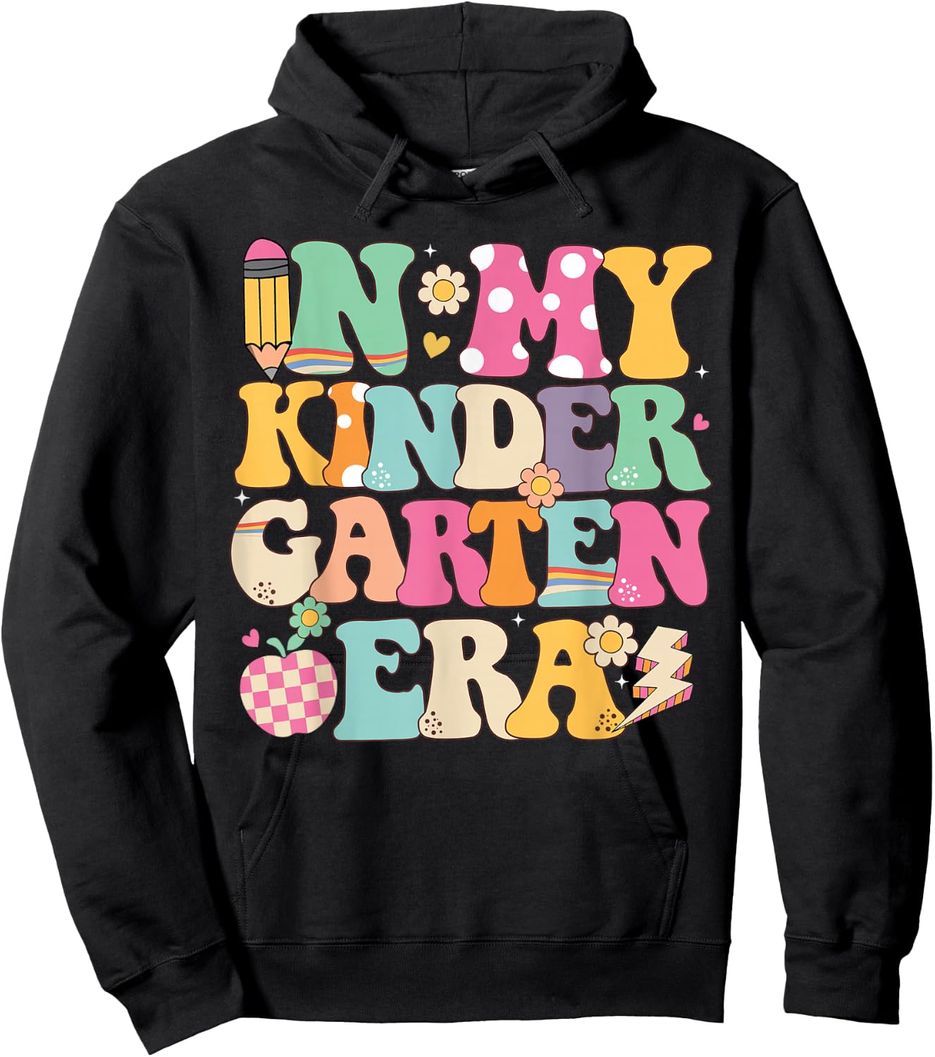 In My Kindergarten Era Girl Back To School Kindergarten Kids Hoodie - Hoodie | Black