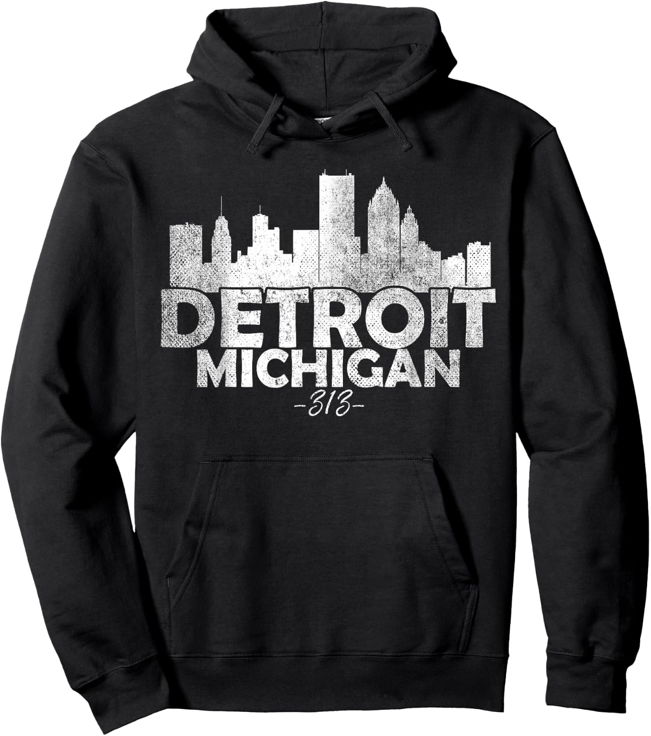 Detroit Michigan MI | Skyline , Small, Black Hoodie - Hoodie | Black
