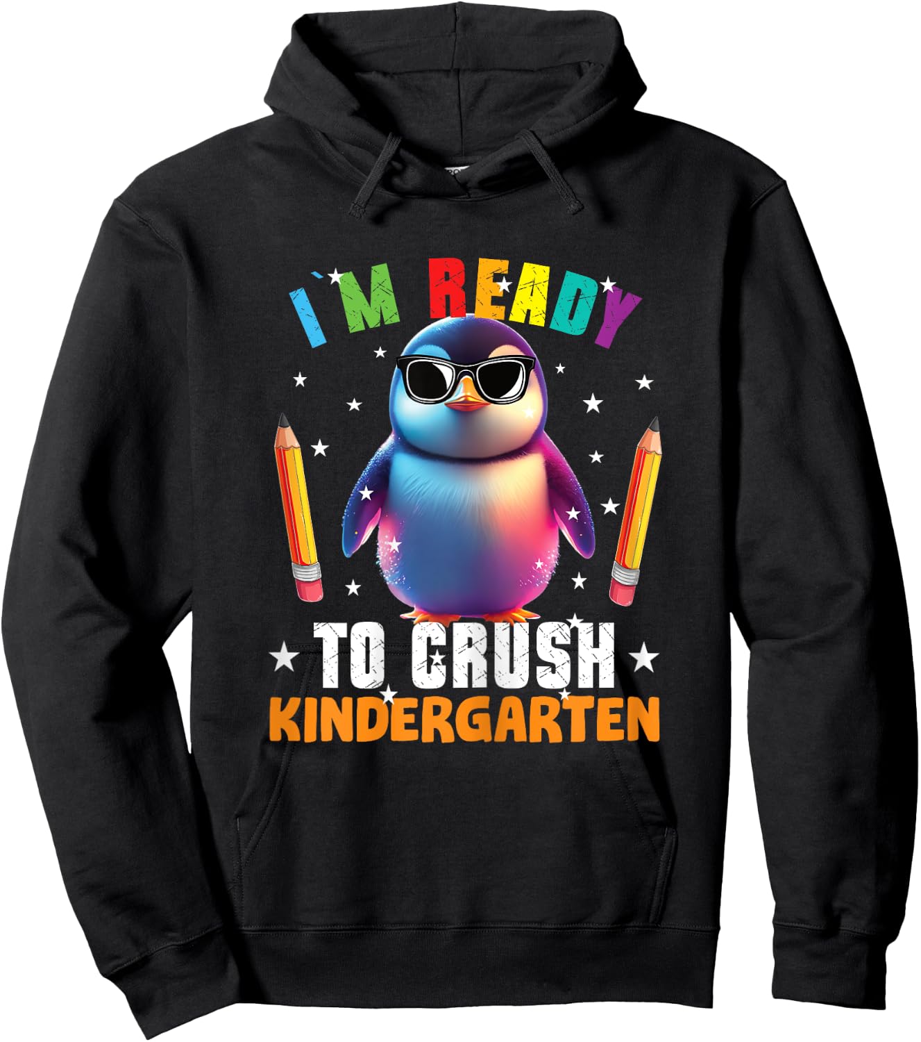 Crush Kindergarten funny Penguin Back to School Girls Gift Hoodie - Hoodie | Black