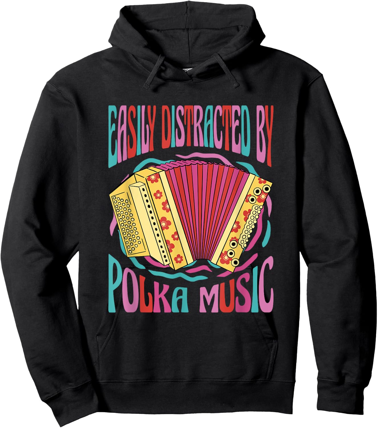 Polka Music Lover Accordion Musician I Love Polka Music Hoodie - Hoodie | Black