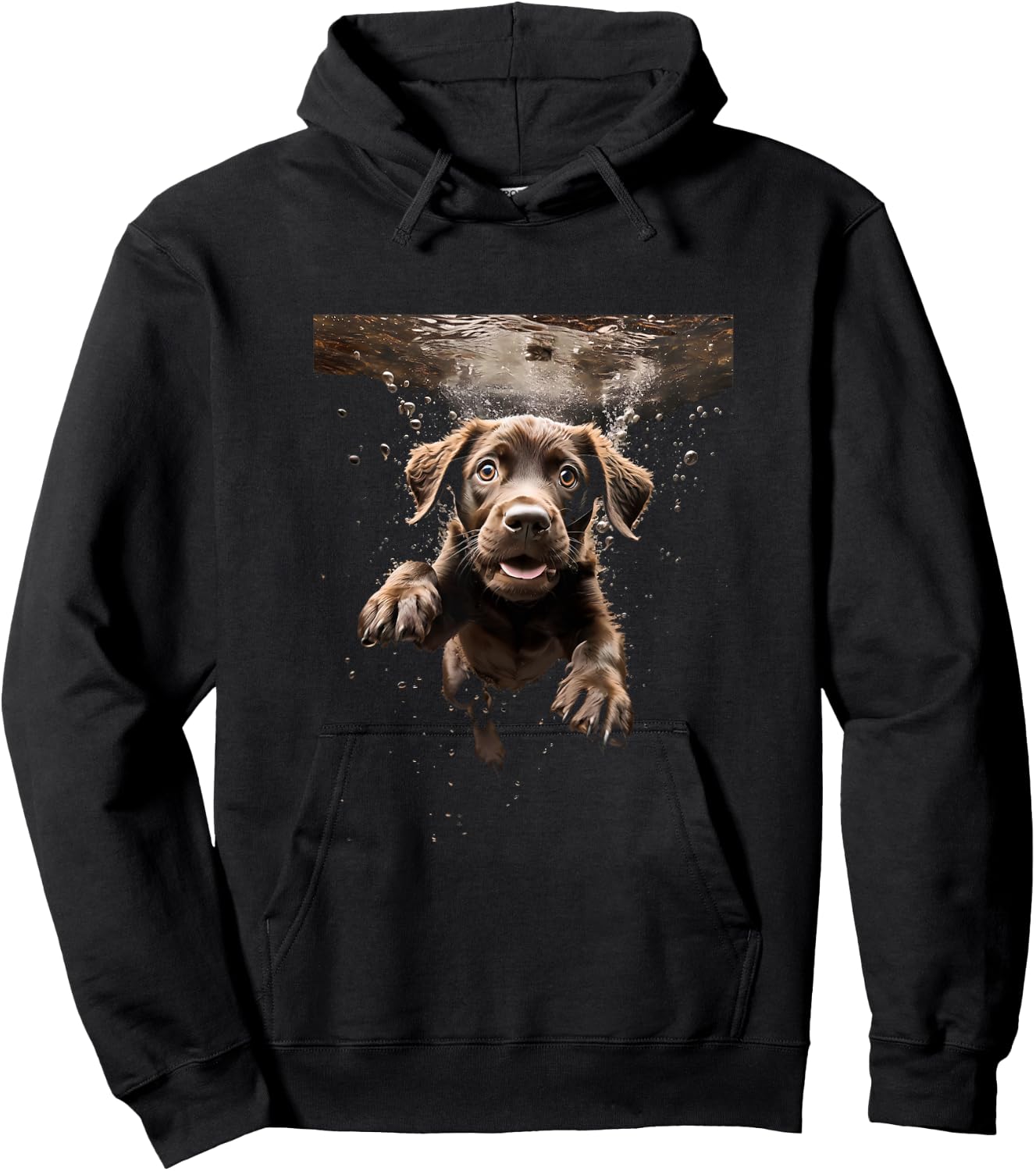 Labrador Retriever Dog Diving Swimming Underwater Hoodie - Hoodie | Black