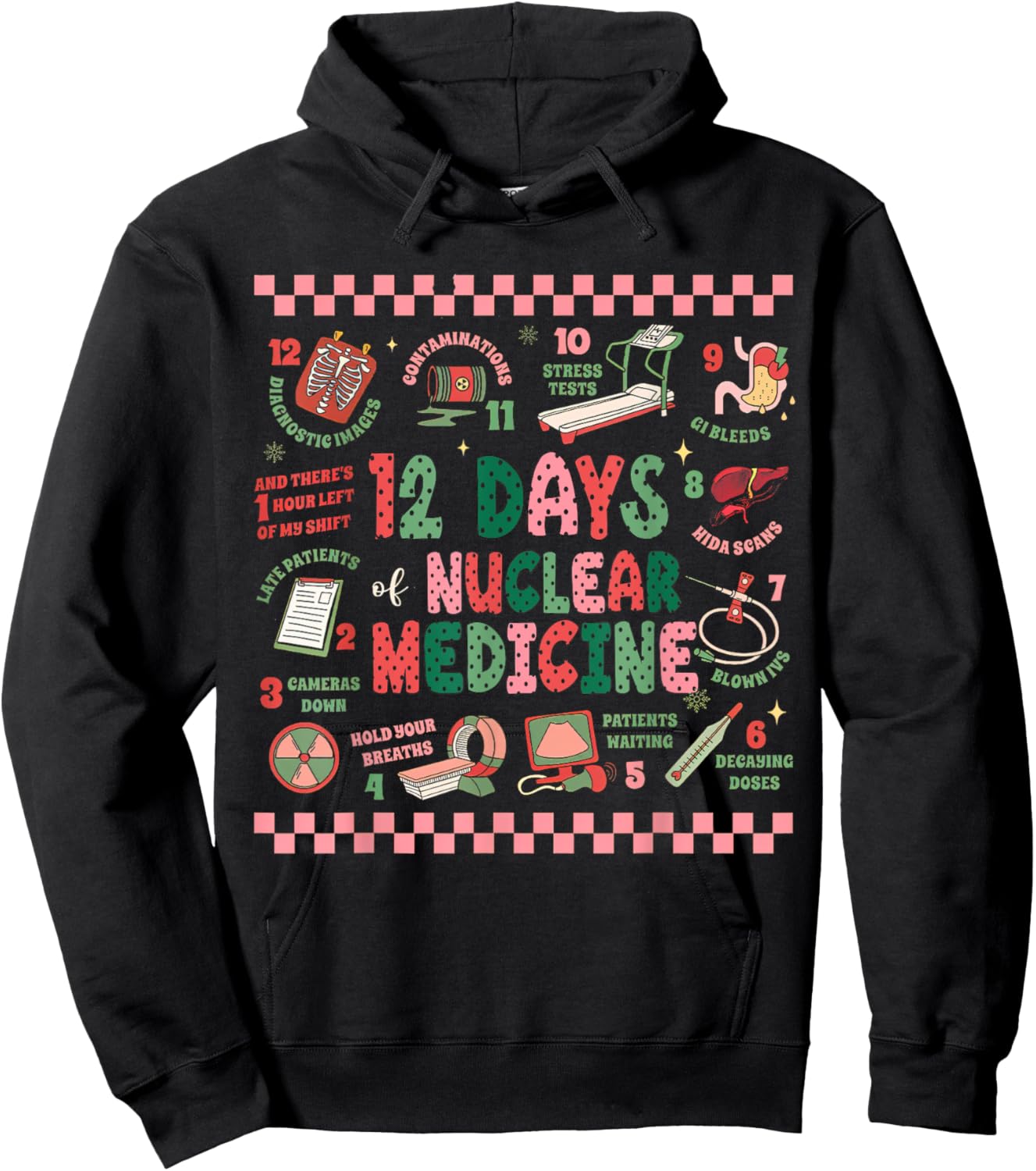 Christmas Nuclear Medicine, 12 Days Of Nuclear Medicine Hoodie - Hoodie | Black