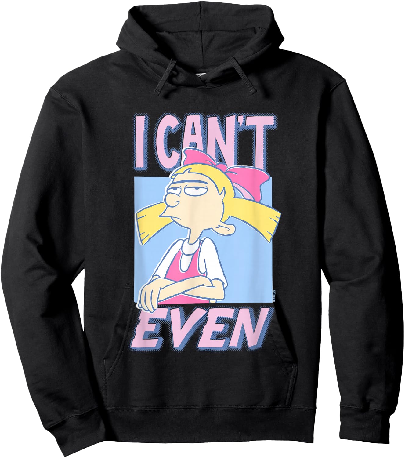 Hey Arnold! Iconic Helga Pataki I Can't Even Big Chest Logo Hoodie - Hoodie | Black
