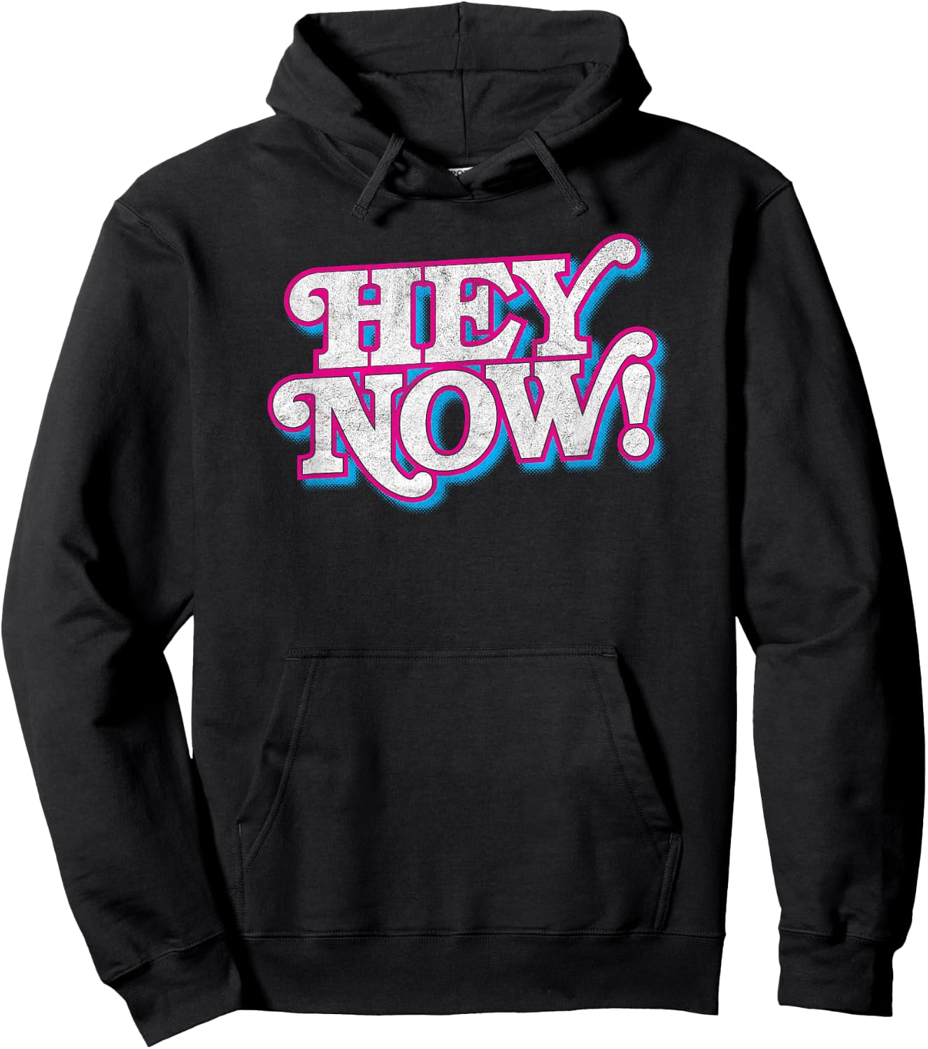 HEY NOW! retro 80s 90s fashion pop culture funny phrase Hoodie - Hoodie | Black