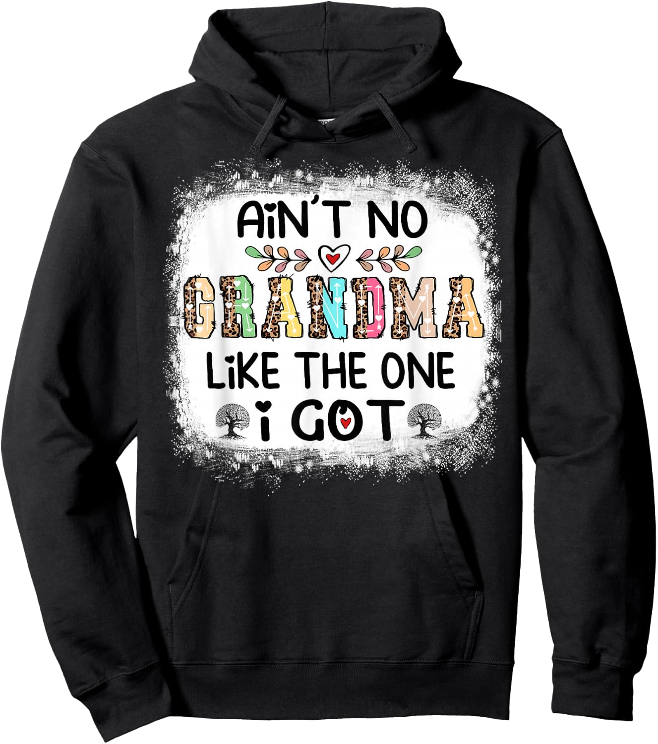 Ain't No Grandma Like The One I Got Leopard Family Reunion Hoodie - Hoodie | Black
