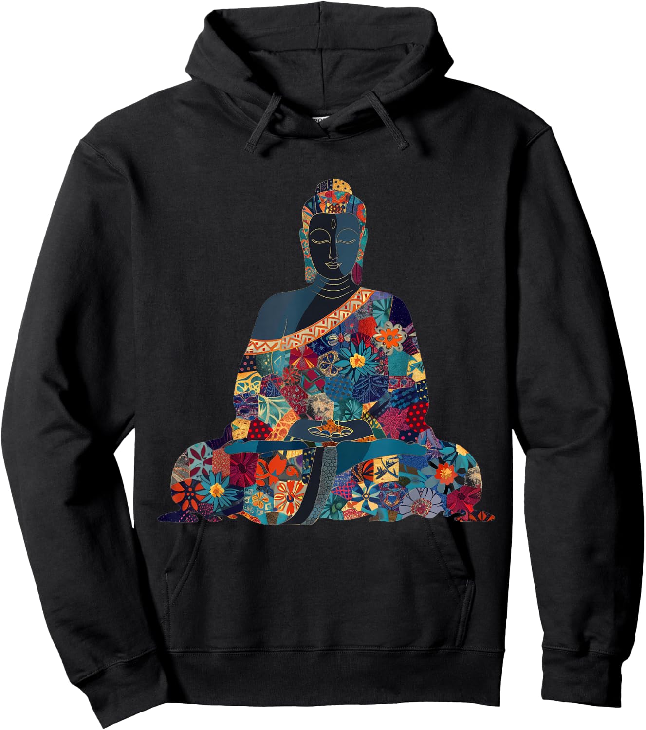 Buddha Vintage Flowers Zen Buddhist Buddhism Yoga Spiritual Hoodie - Hoodie | Black