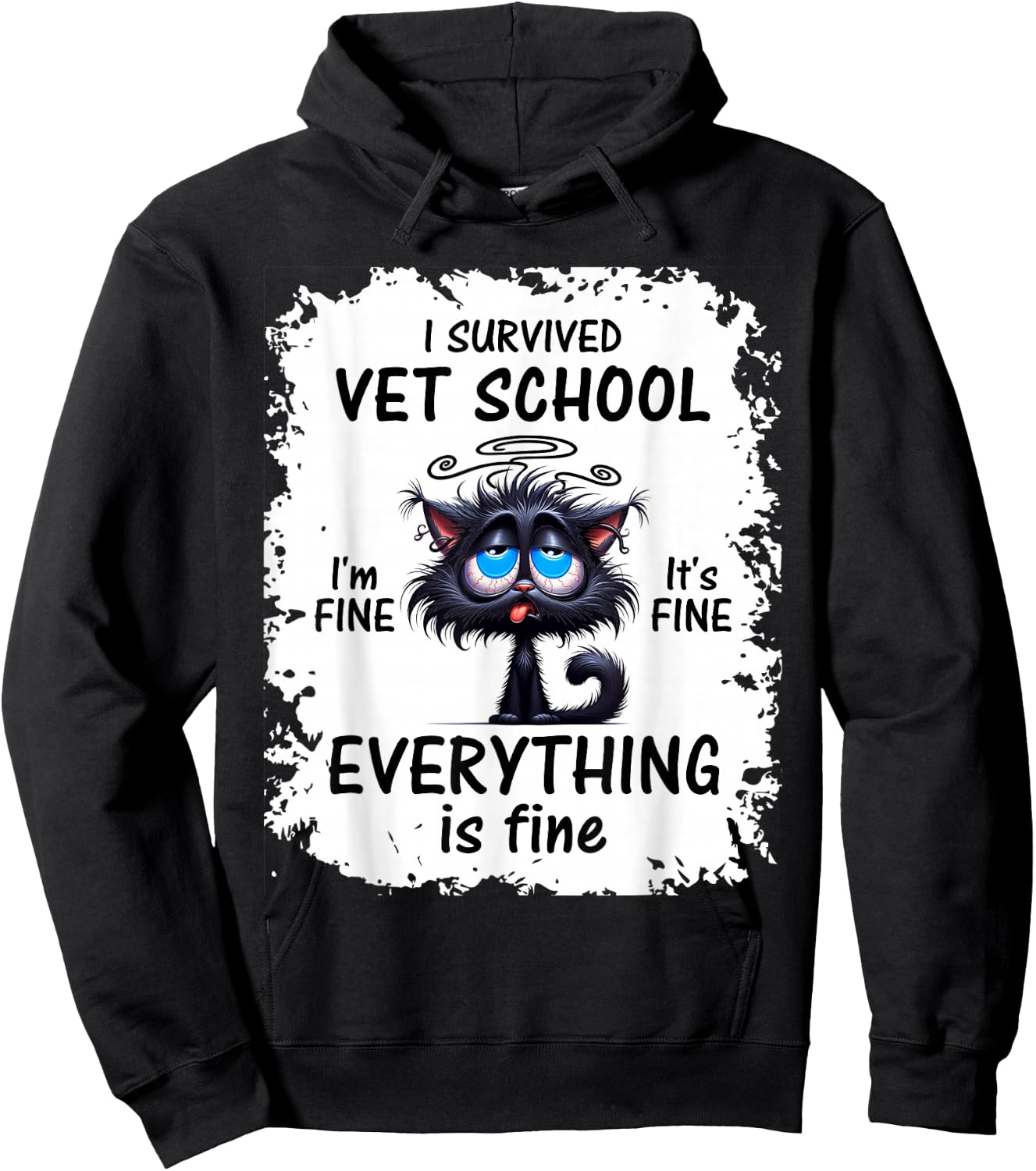 I Survived Vet School Cat Hoodie - Hoodie | Black