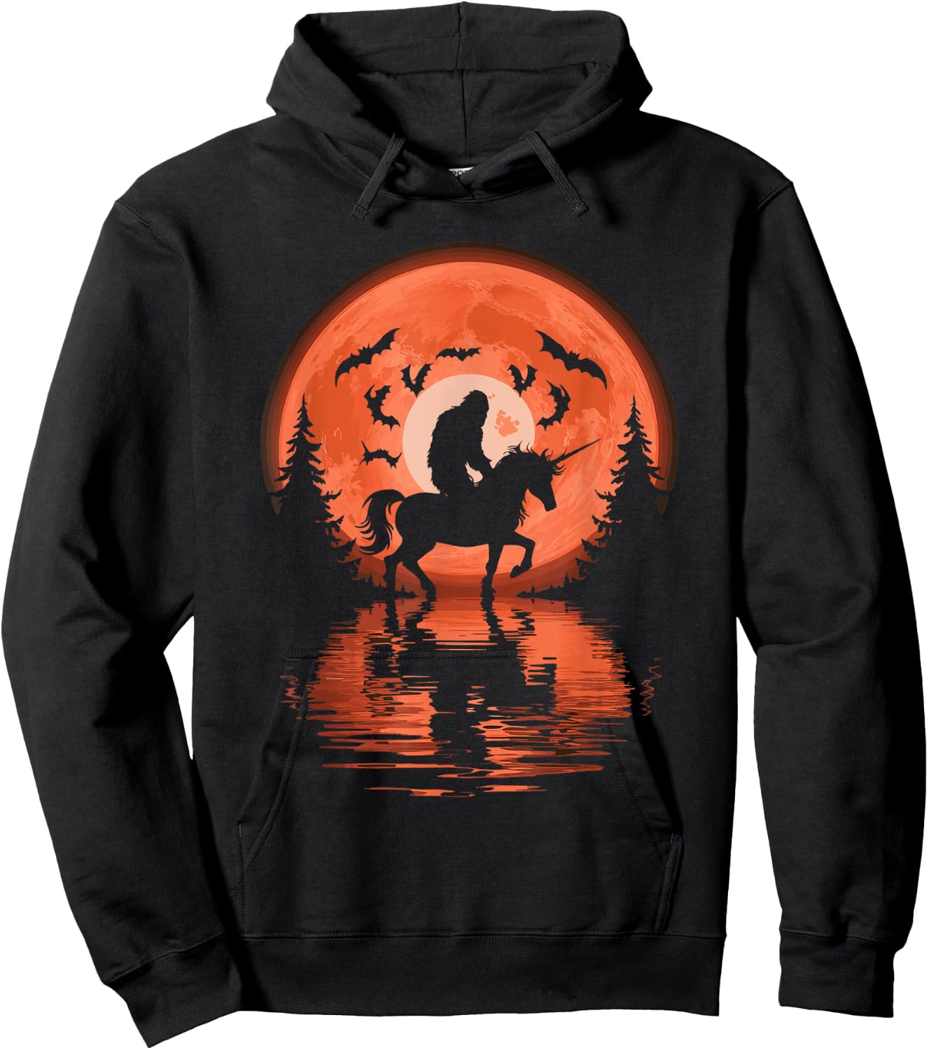 Bigfoot Riding Unicorn Hoodie - Hoodie | Black