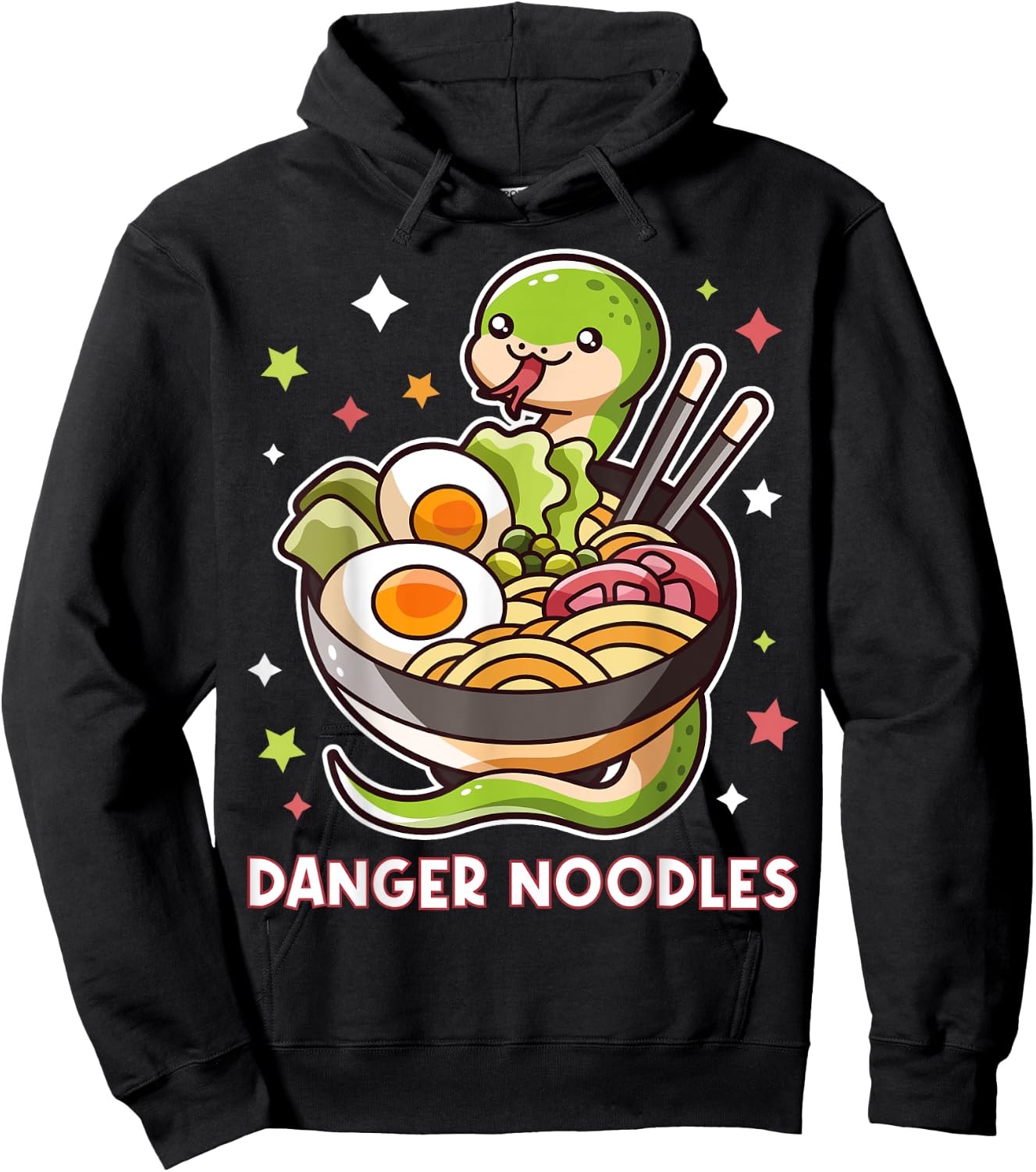Danger Noodles Snake In A Ramen Noodles Bowl Kawaii Outfit Hoodie - Hoodie | Black