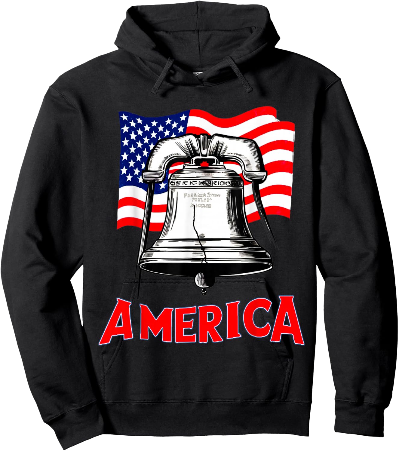 Liberty Bell and America Let freedom Ring Hoodie - Hoodie | Black