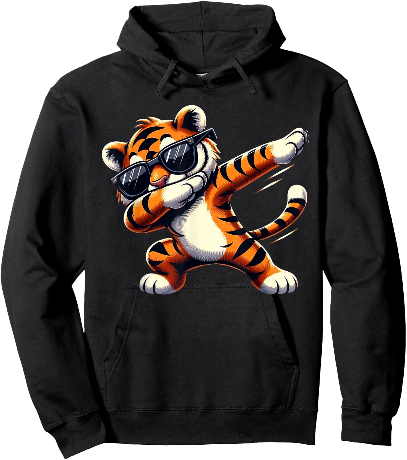 Dabbing Tiger Wearing Hip Hop Graphic Cool Dabbing Tiger Hoodie - Hoodie | Black