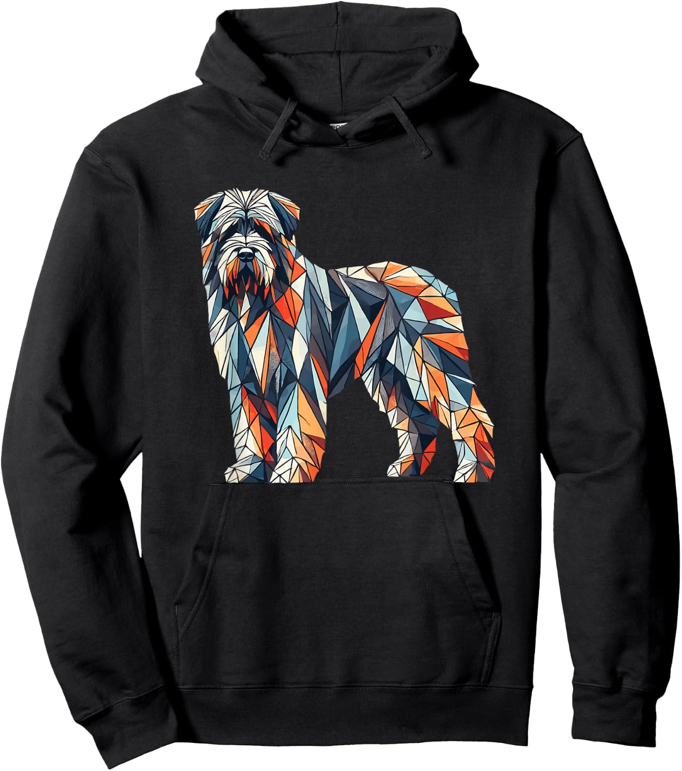 Geometric Art Bouvier Des Flandres Hoodie - Hoodie | Black