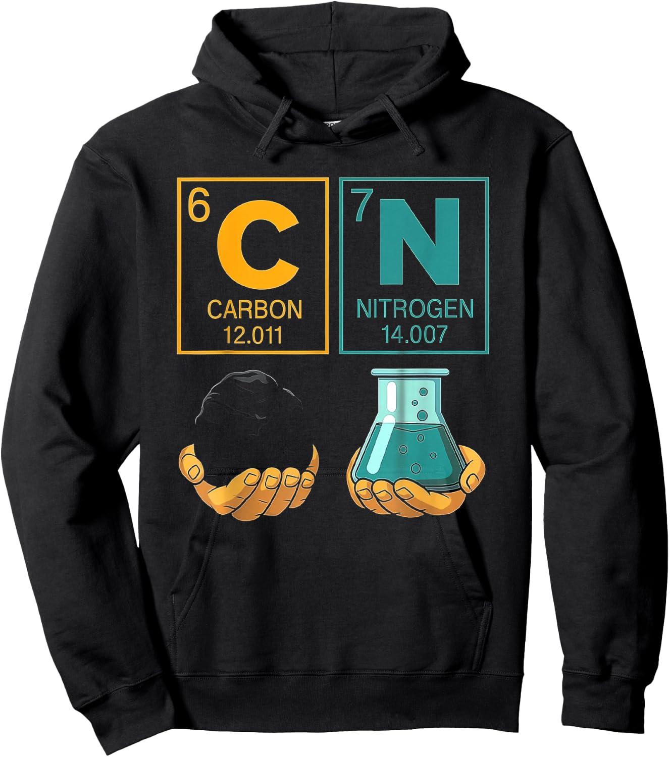Chemistry Prediotic Table Elements Carbon Nitrogen Lover Hoodie - Hoodie | Black