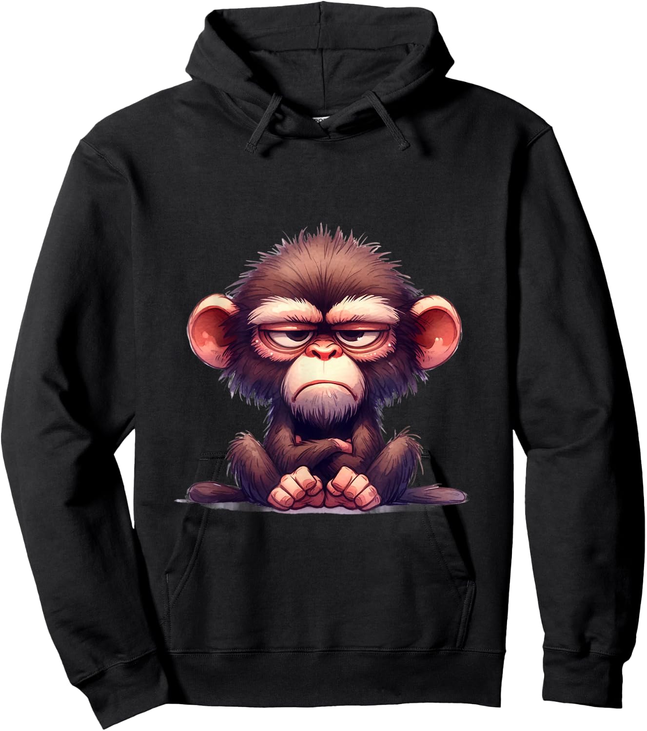 Funny Animals Grumpy Ape Monkey Hoodie - Hoodie | Black