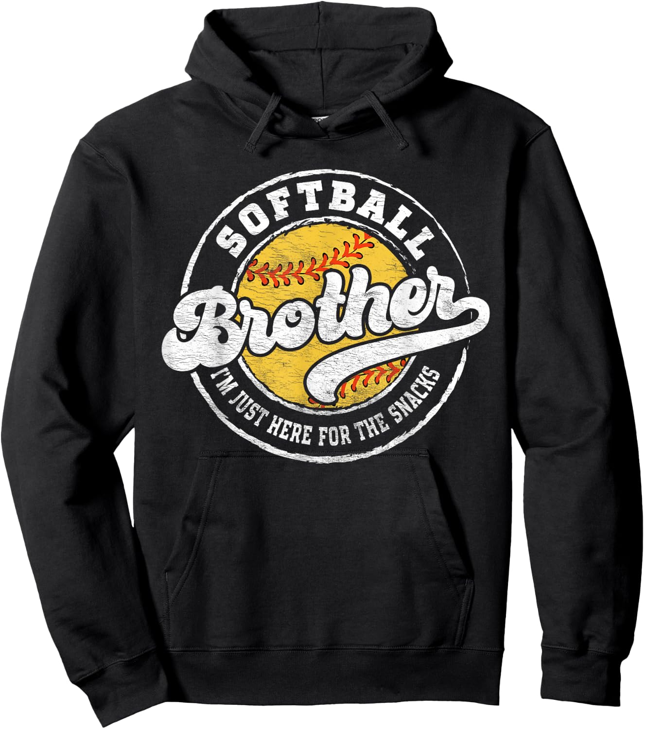 Softball Little Brother Big Matching Bro Family Crazy Proud Hoodie - Hoodie | Black