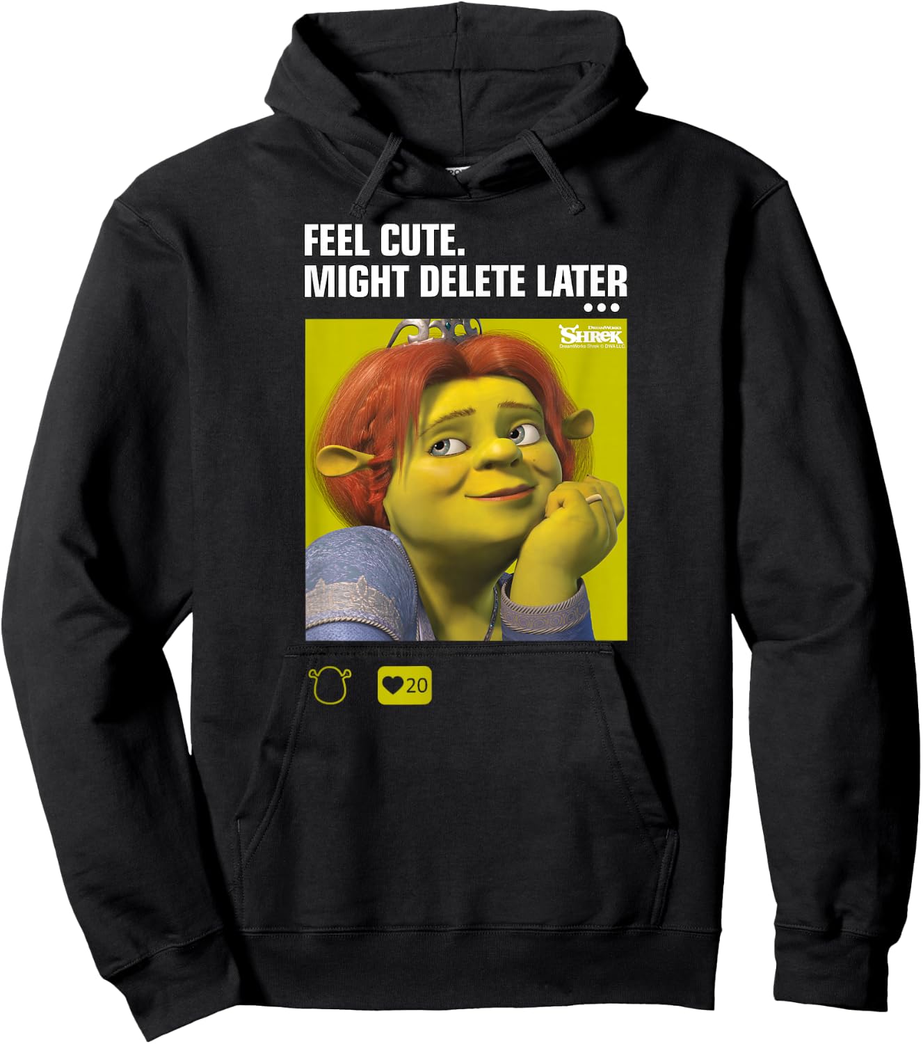 Shrek Fiona Feel Cute Might Delete Later Meme Hoodie - Hoodie | Black