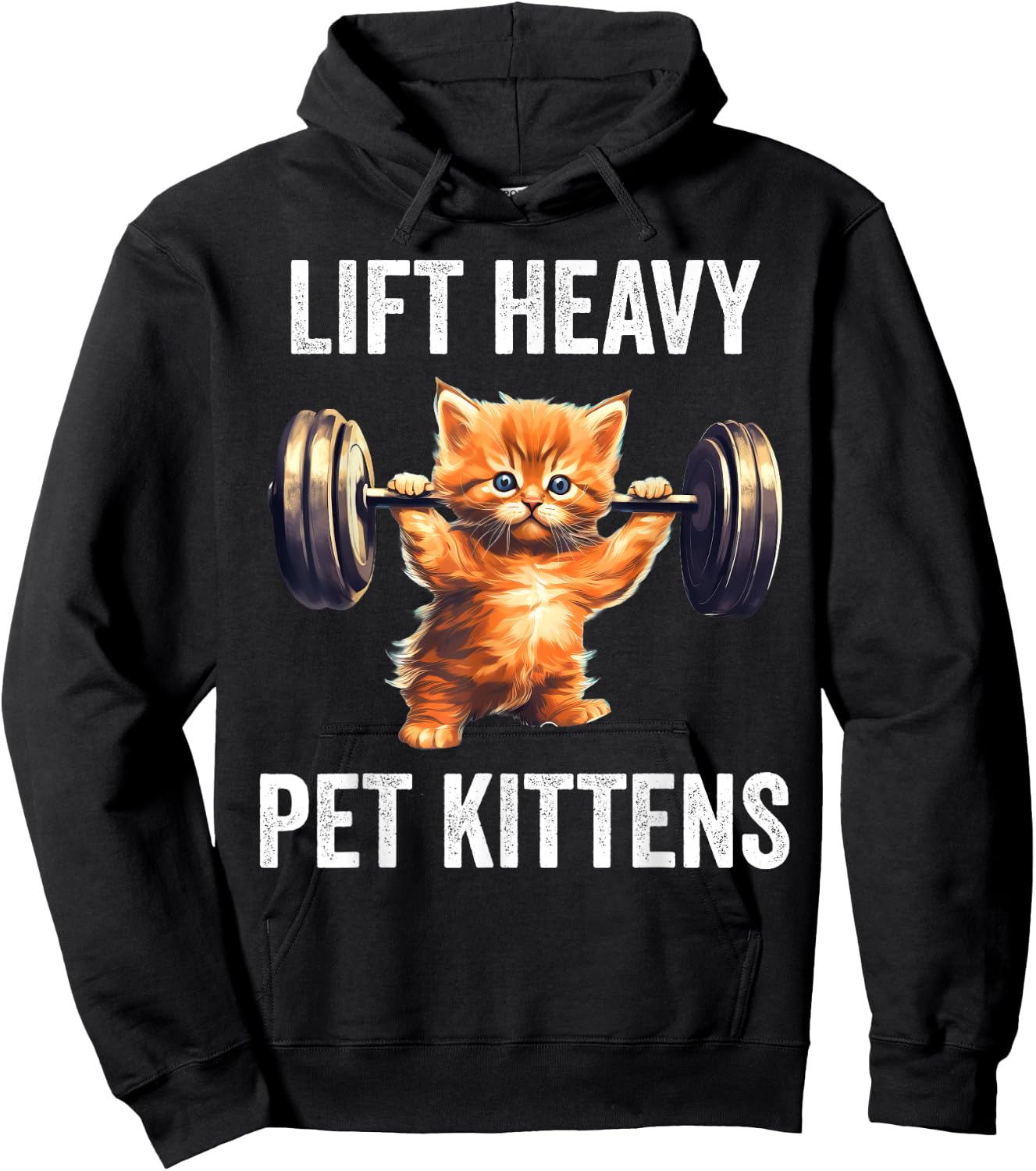 Lift Heavy Pet Kittens Funny Gym Workout Weight Lifter Hoodie - Hoodie | Black