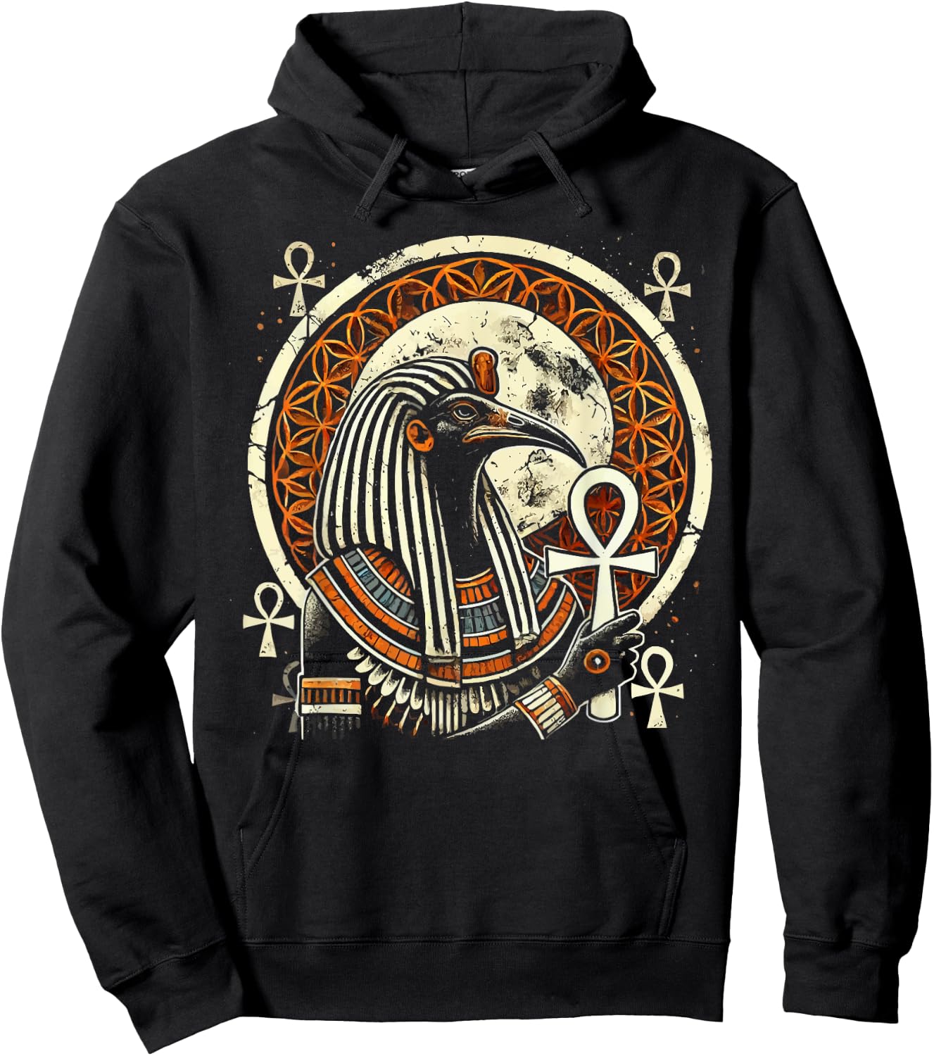 Thoth Egyptian God Egyptian Mythology Pyramid Ancient Egypt Hoodie - Hoodie | Black