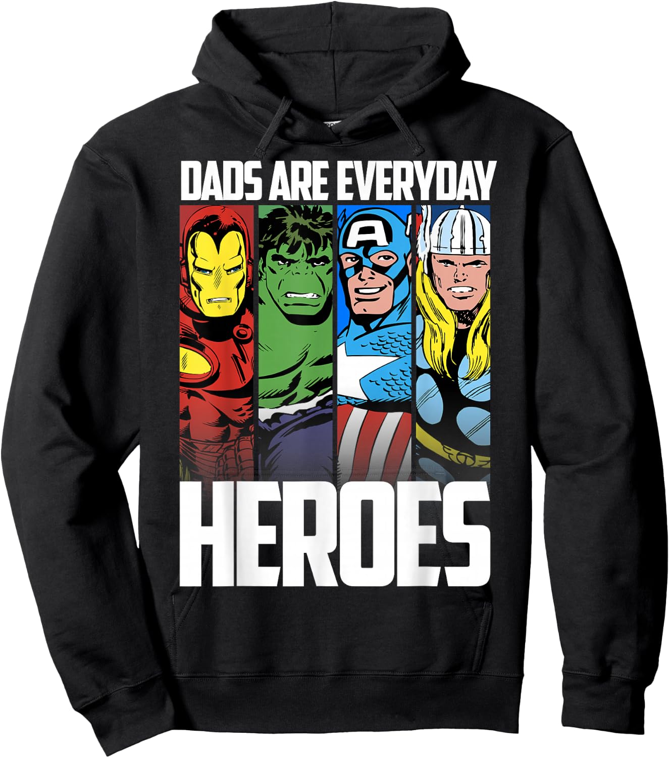 Marvel Avengers Father's Day Everyday Heroes Graphic Small Hoodie - Hoodie | Black