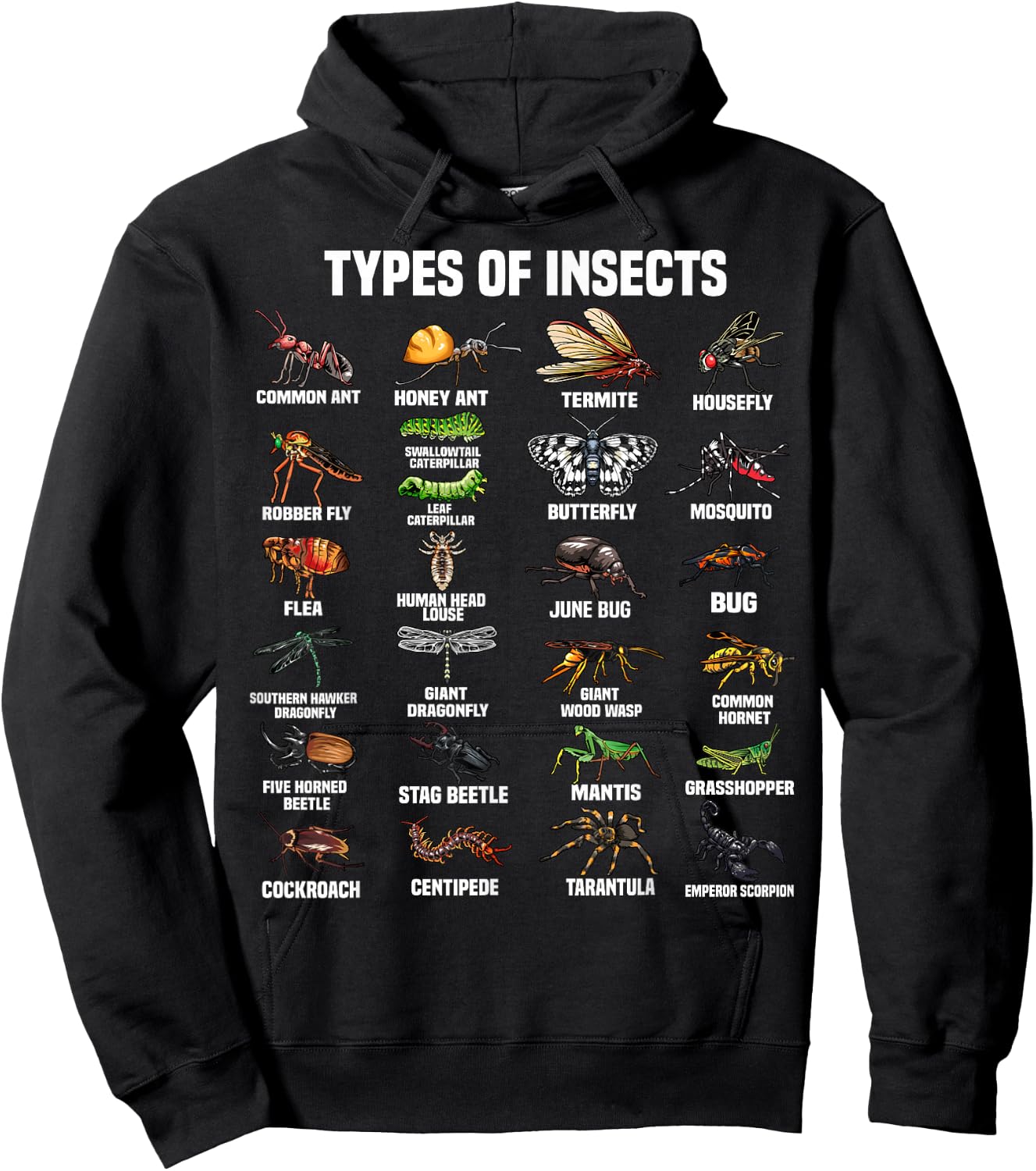 Funny Entomology Insect Bug Lover Men Women Boys Girls Kids Small Hoodie - Hoodie | Black