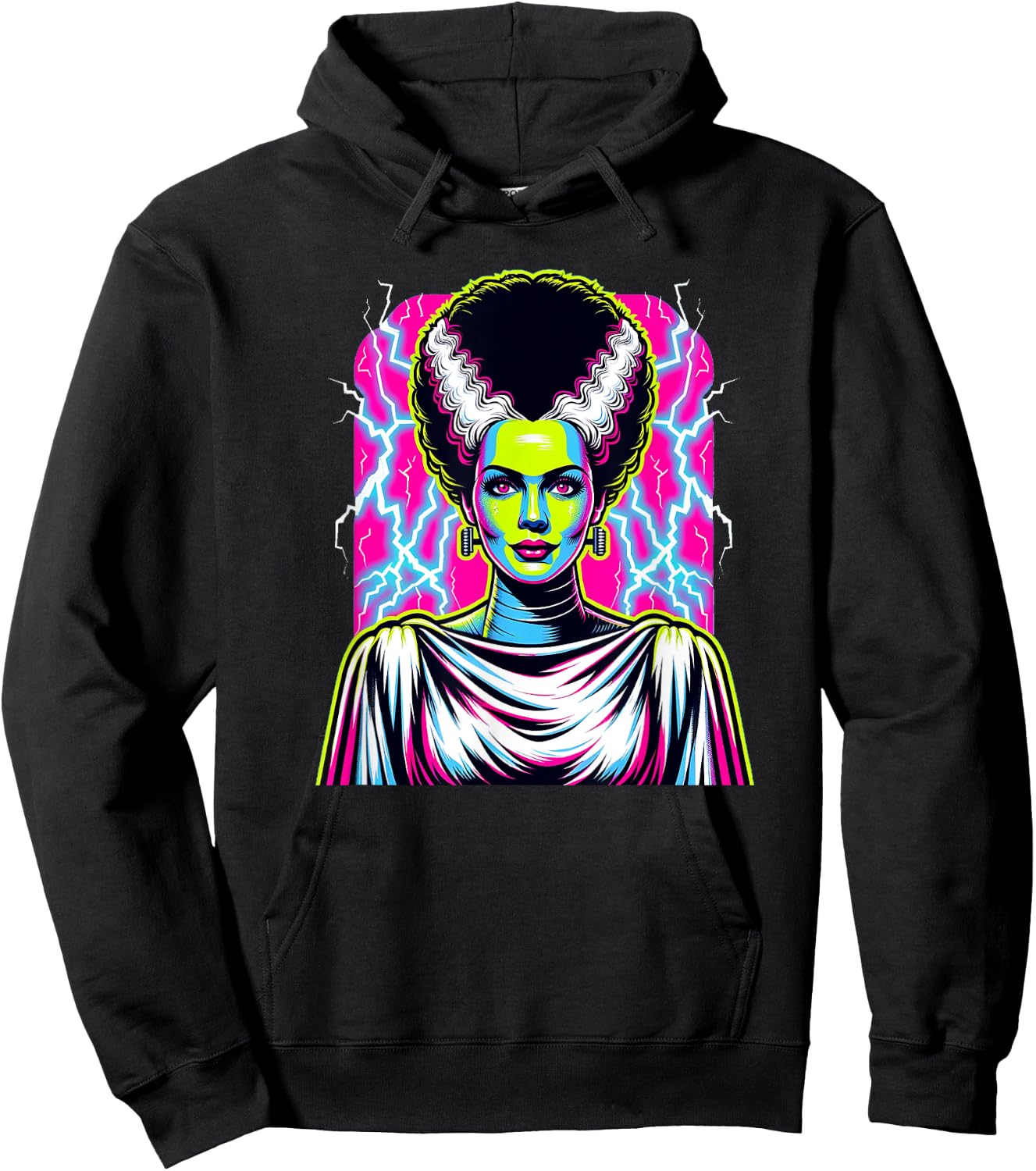 Bride of Frankenstein Bride Vibrant Classic Halloween Horror Hoodie - Hoodie | Black