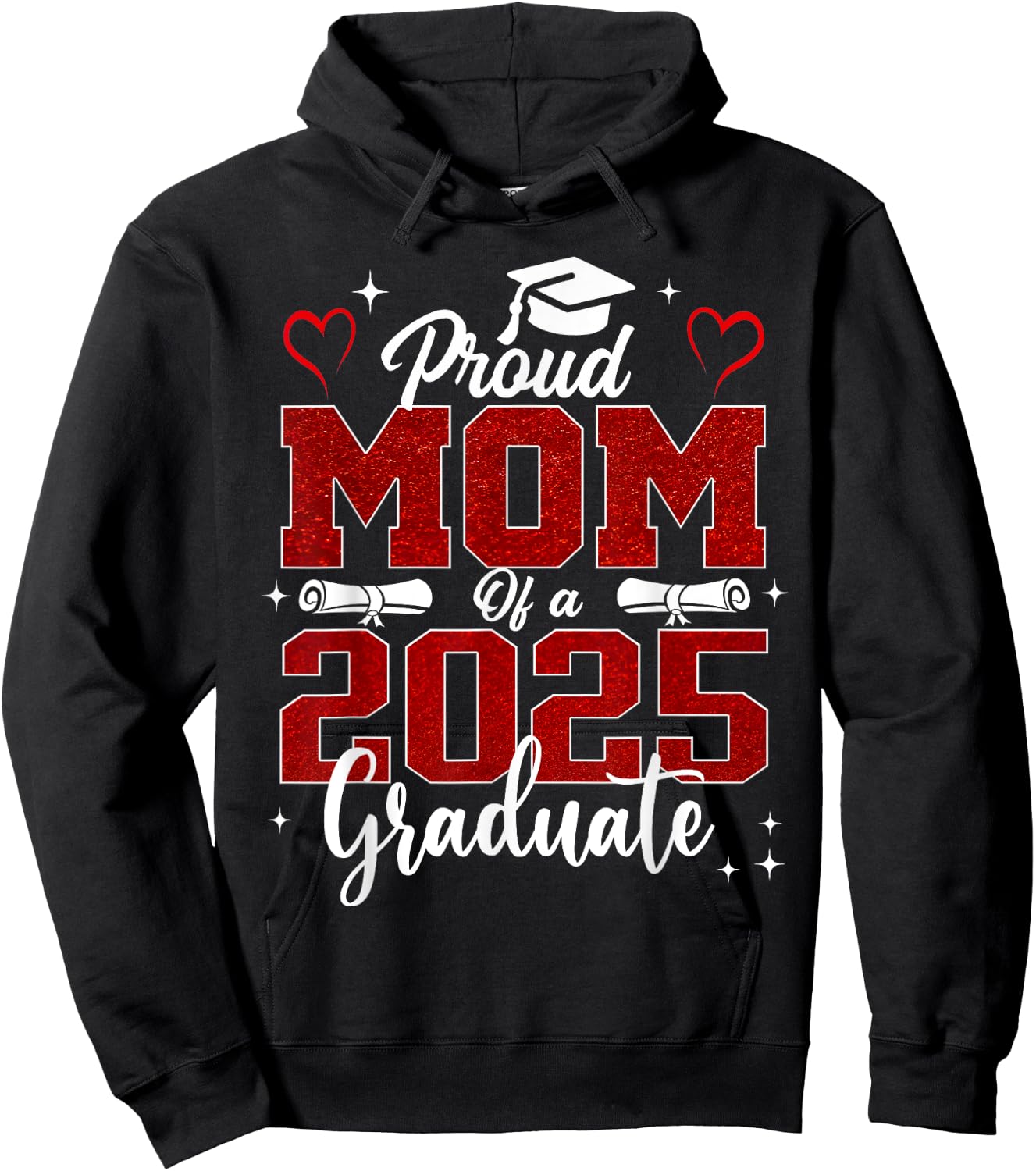 Senior Mom 2025 Graduation Proud mom of a 2025 Graduate Hoodie - Hoodie | Black