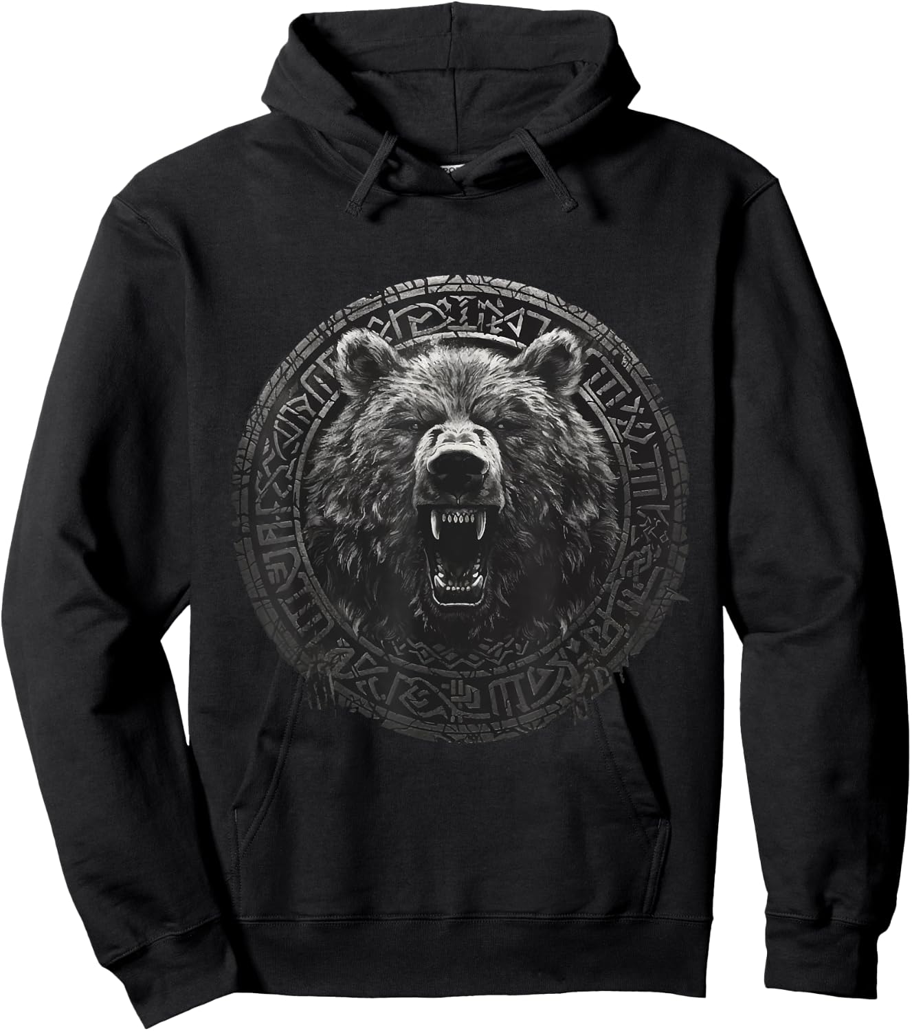 Viking Valhalla Berserker Bear Vikings Vegvisir Gift Hoodie - Hoodie | Black