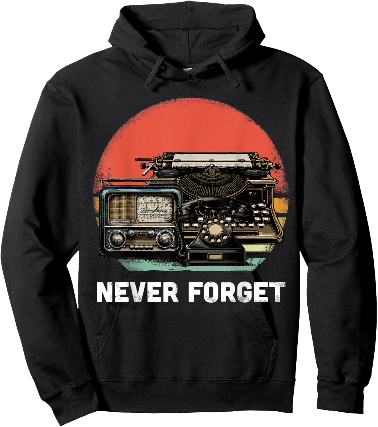 Never Forget Shirt Retro Technology 89s 90s Phone Radio Hoodie - Hoodie | Black