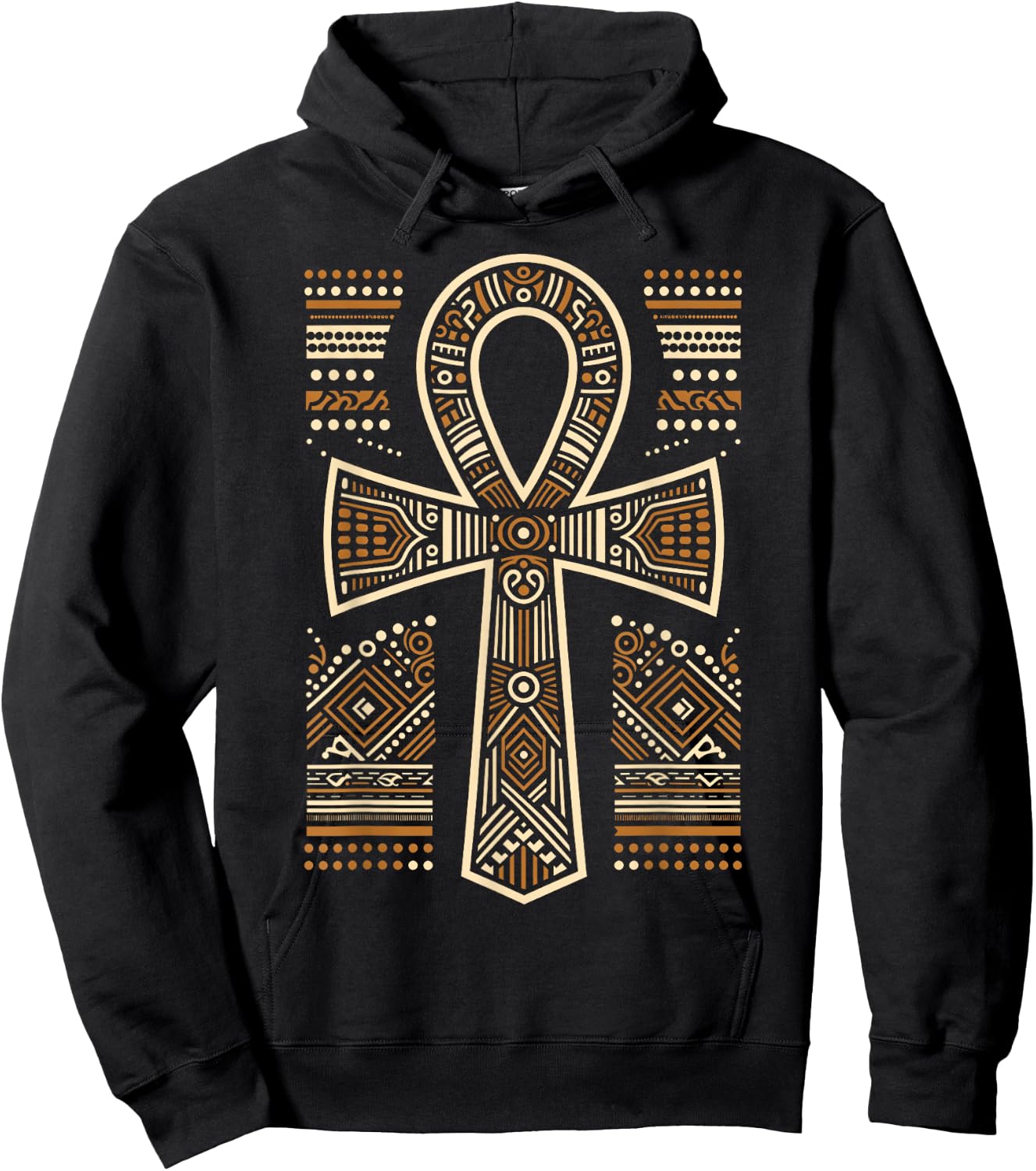 Cool Egypt Ankh Key of Life Symbol In Tribal Art Style Hoodie - Hoodie | Black