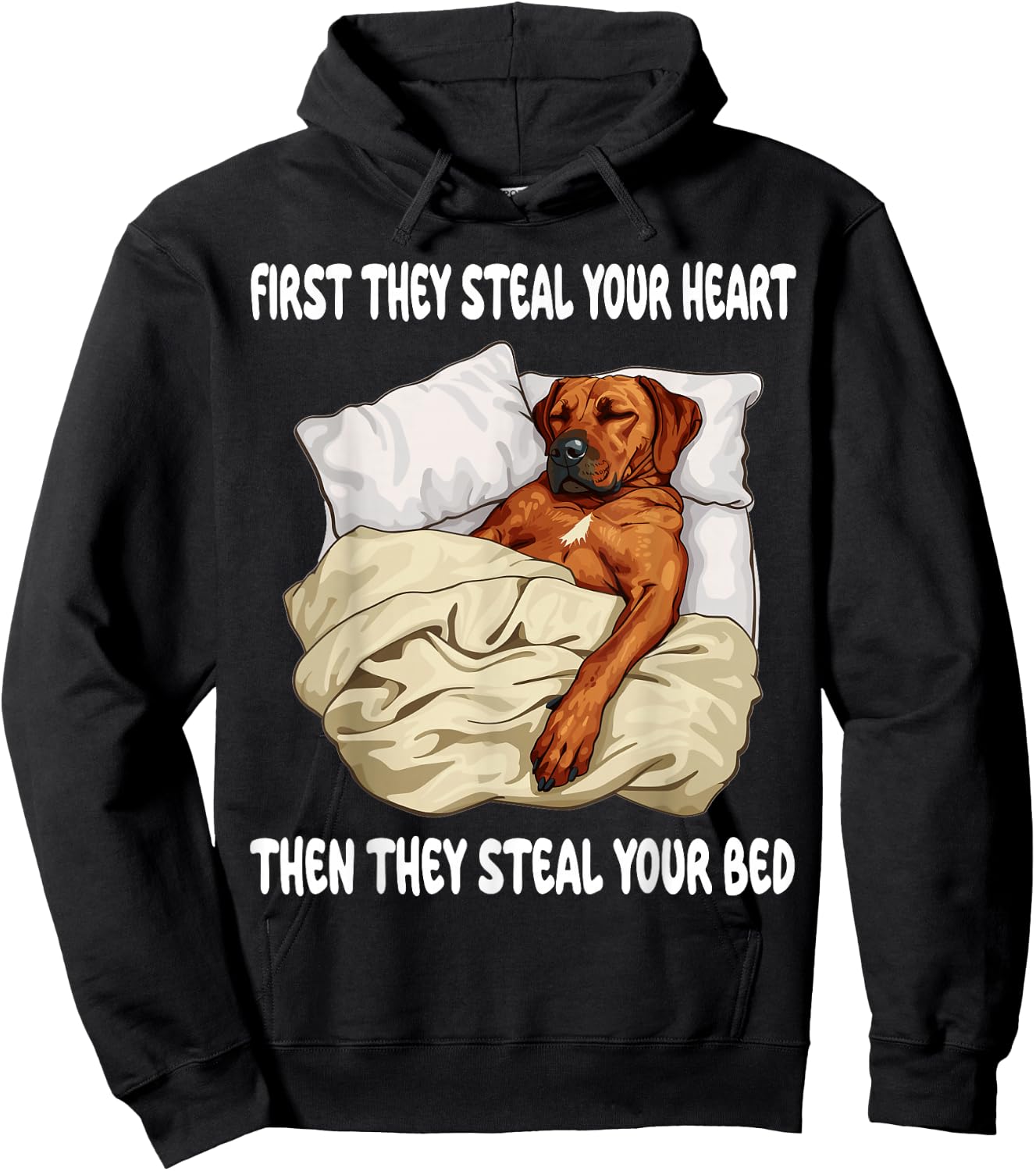 Rhodesian Ridgeback Sleeping Pajamas Nightgown Hoodie - Hoodie | Black