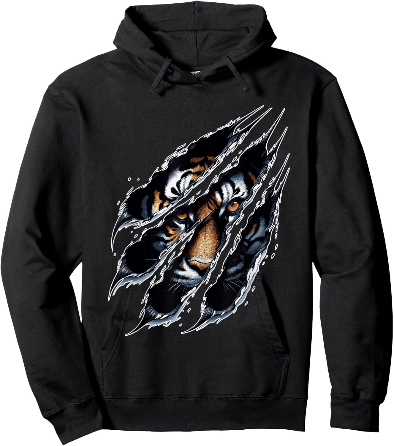 Fierce Tiger Eye Claw Silhouette Wild Cat Tigers Hoodie - Hoodie | Black