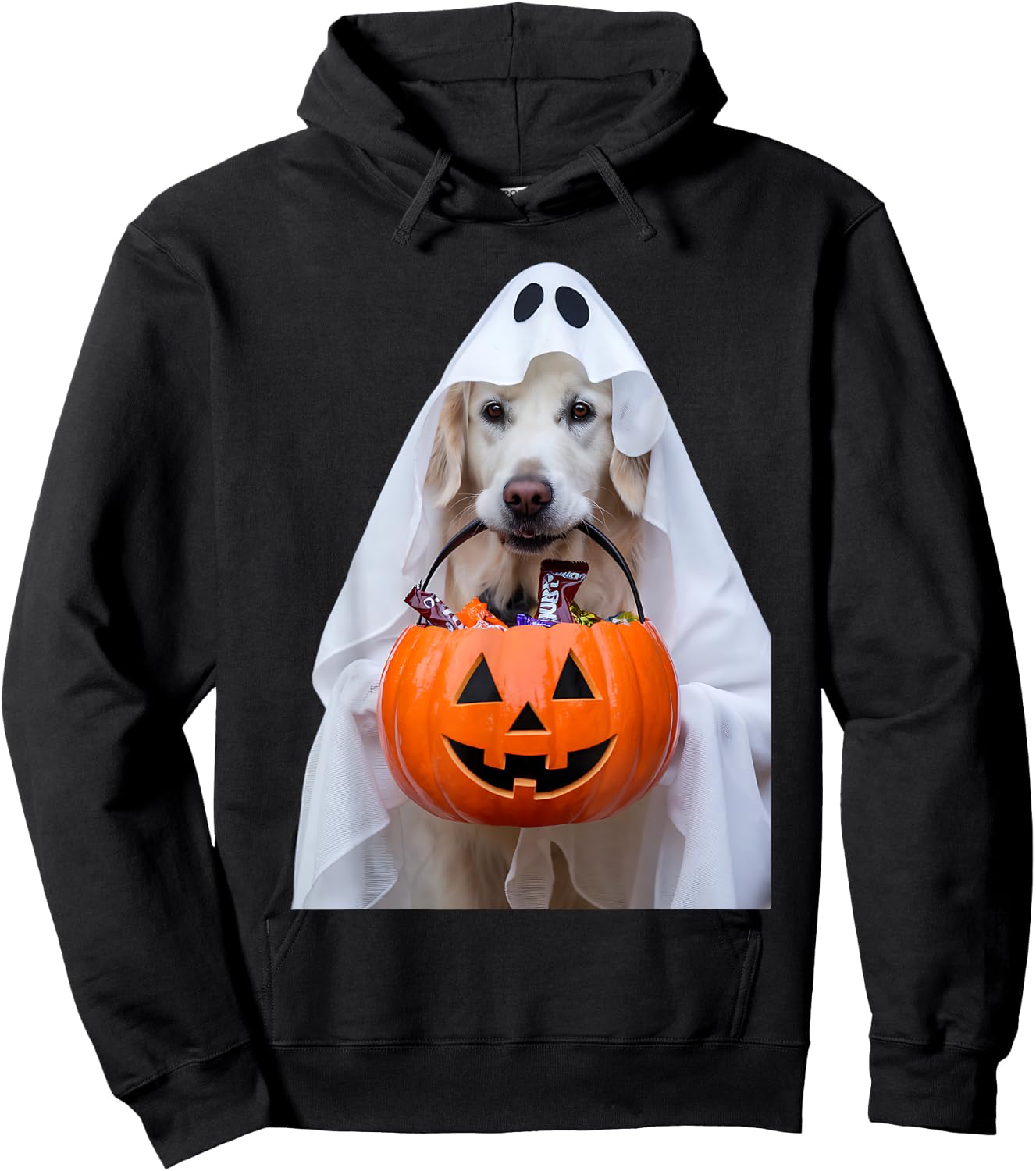 Halloween English Cream Golden Retriever Pumpkin Dog Mom Dad Men Women Girls Kids Hoodie - Hoodie | Black