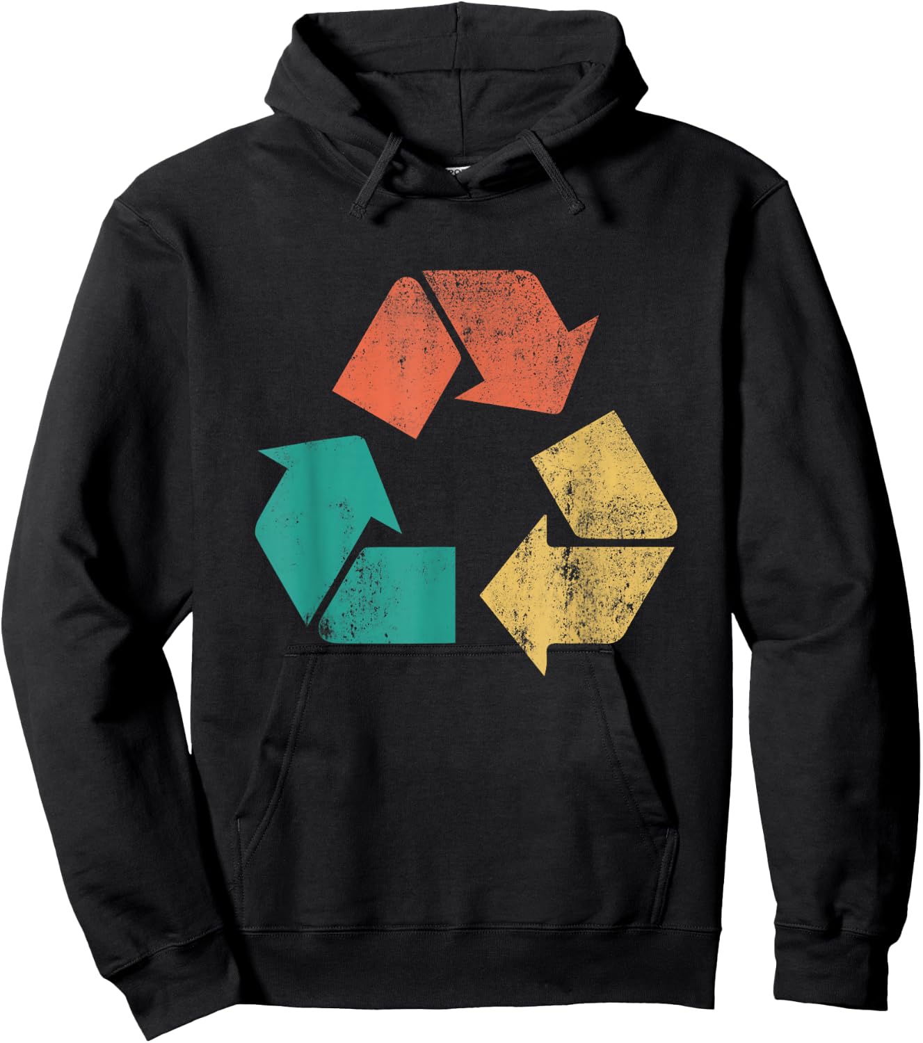 Retro Recycle Logo Protect Nature Earth Day Men Women Kids Hoodie - Hoodie | Black