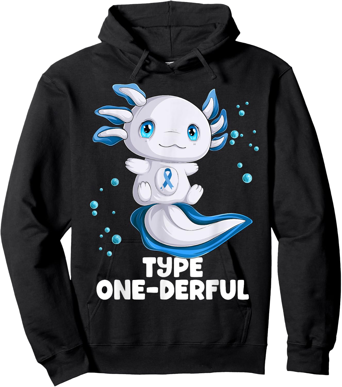 Axolotl Type One Diabetes Awareness Type Onederful T1D Hoodie - Hoodie | Black