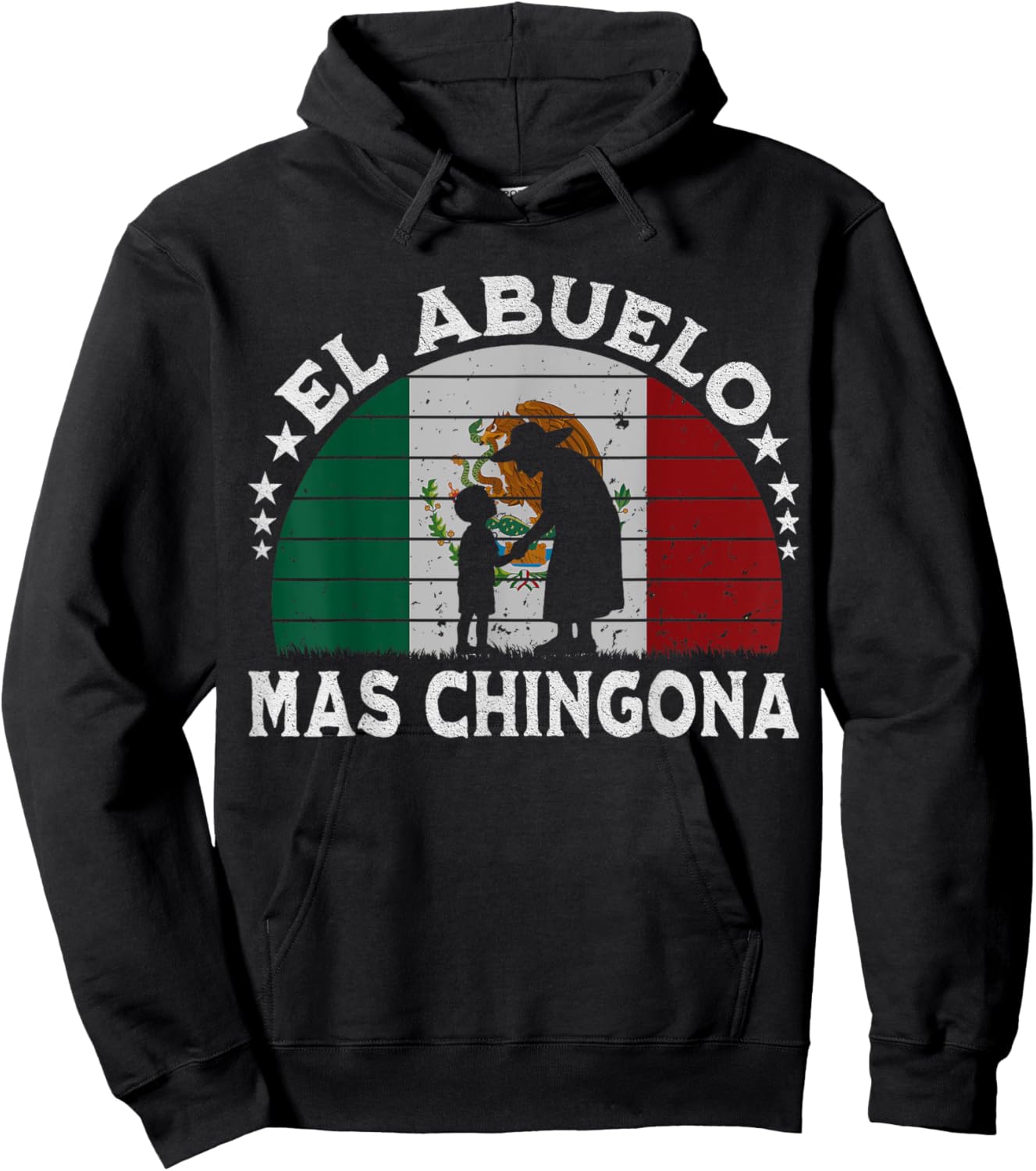 La Abuela Más Chingona Mexican Grandma Cinco De Mayo Flag Hoodie - Hoodie | Black