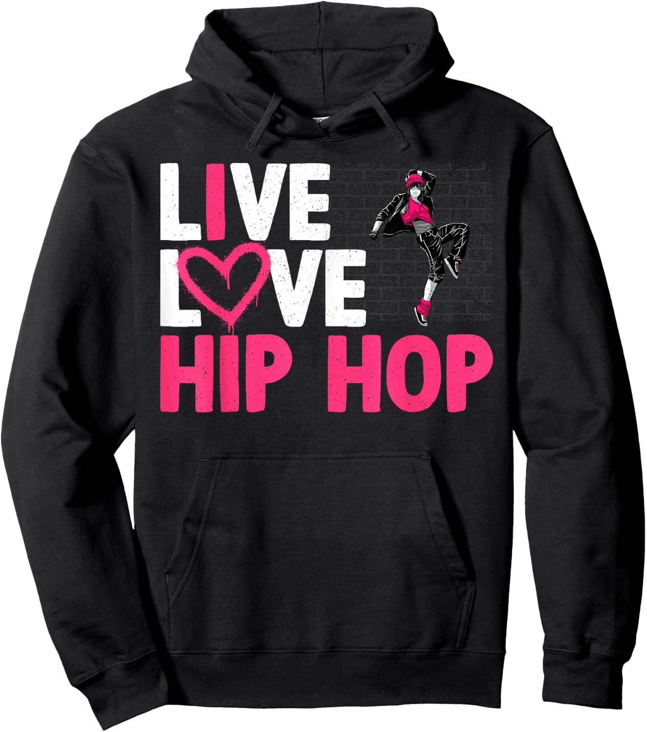 Cool Hip Hop Dancer Design Girls Hip Hop Lovers Hoodie - Hoodie | Black