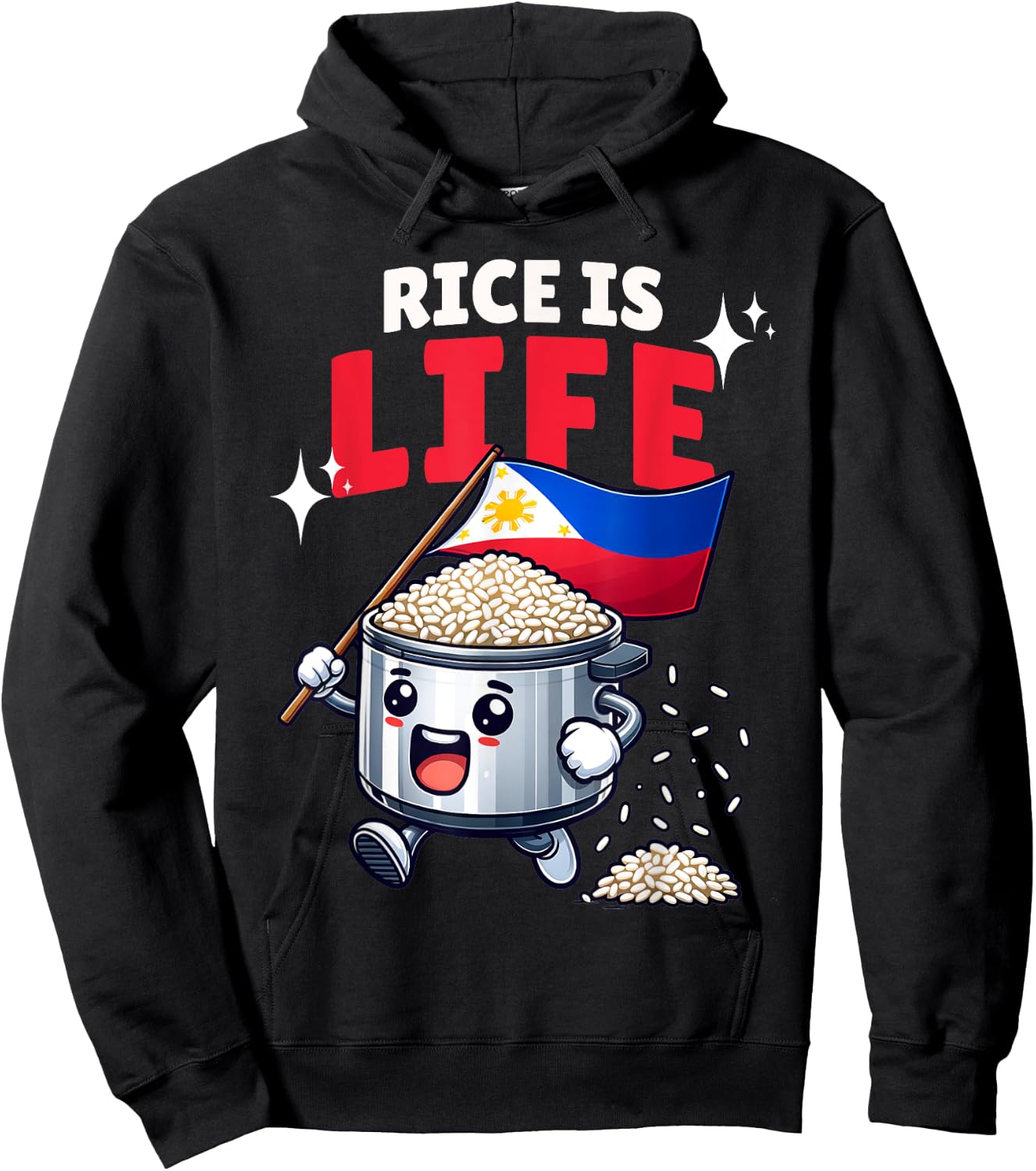 Pinoy Pinay lover of rice is life funny Filipino rice cooker Hoodie - Hoodie | Black