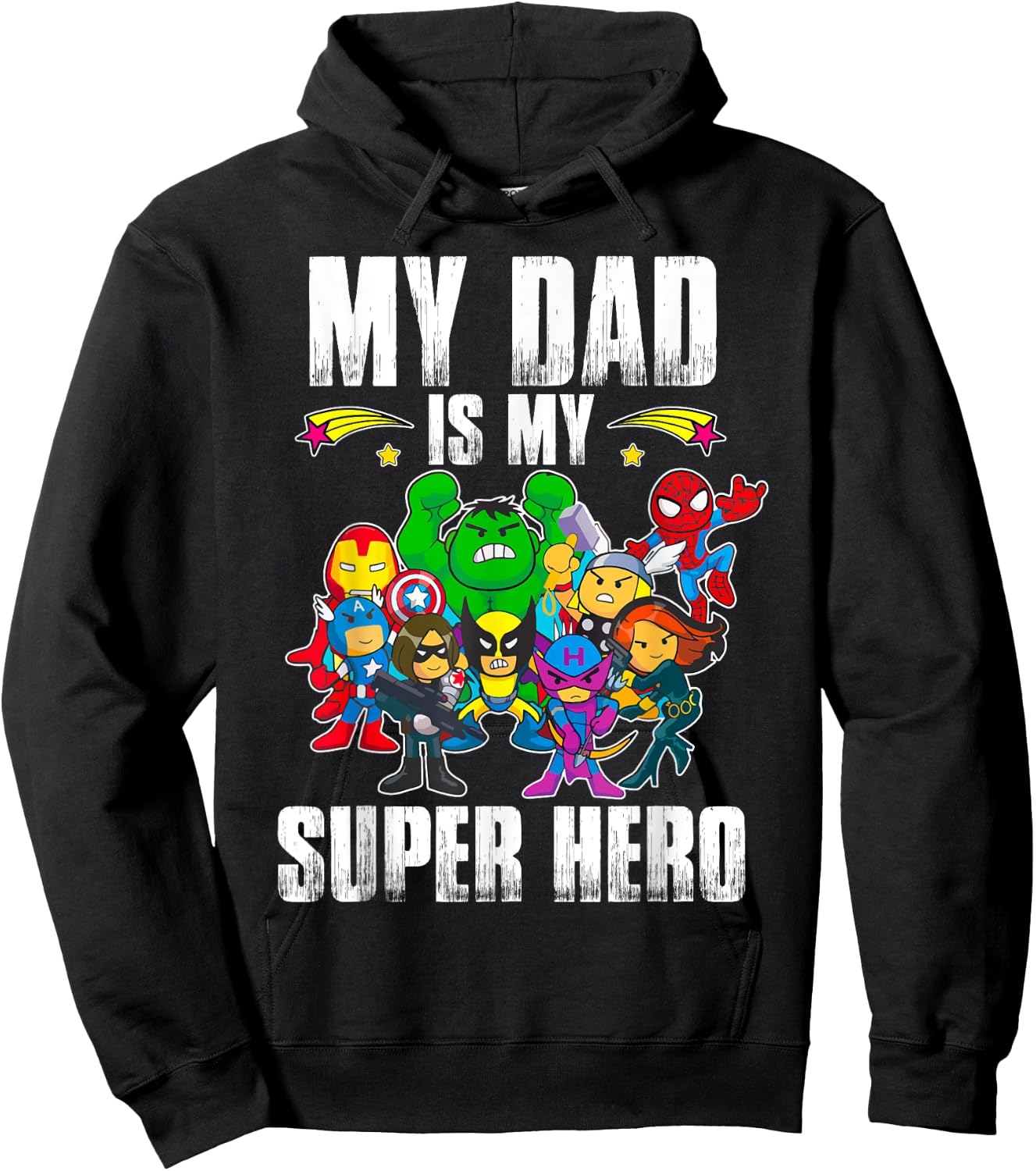 My Dad Is My Superhero Father's Day Daddy Hero Toddler Boy Hoodie - Hoodie | Black