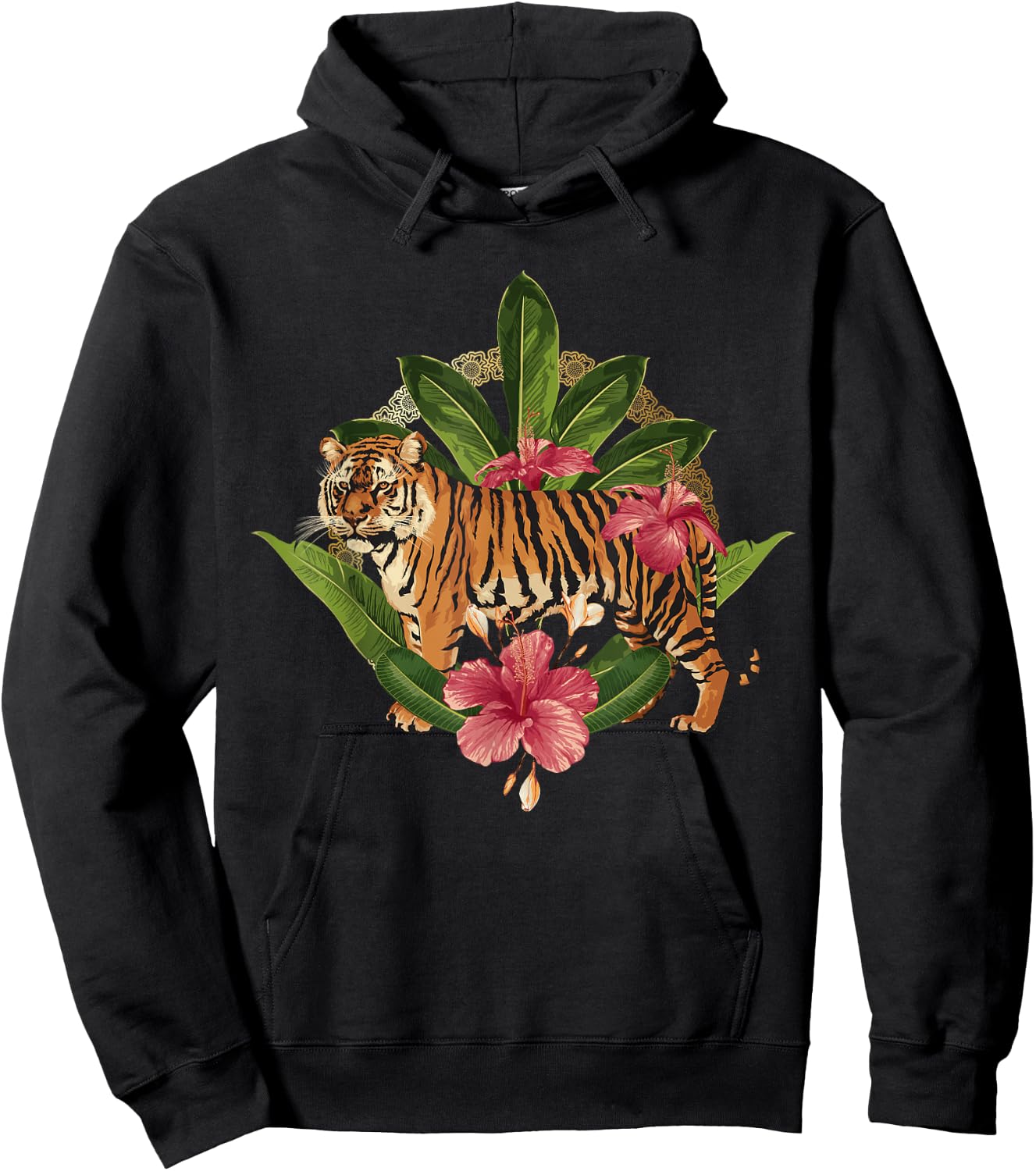 Wild Tiger T shirt, Wild Jungle Tiger Fashion Graphic Design Hoodie - Hoodie | Black