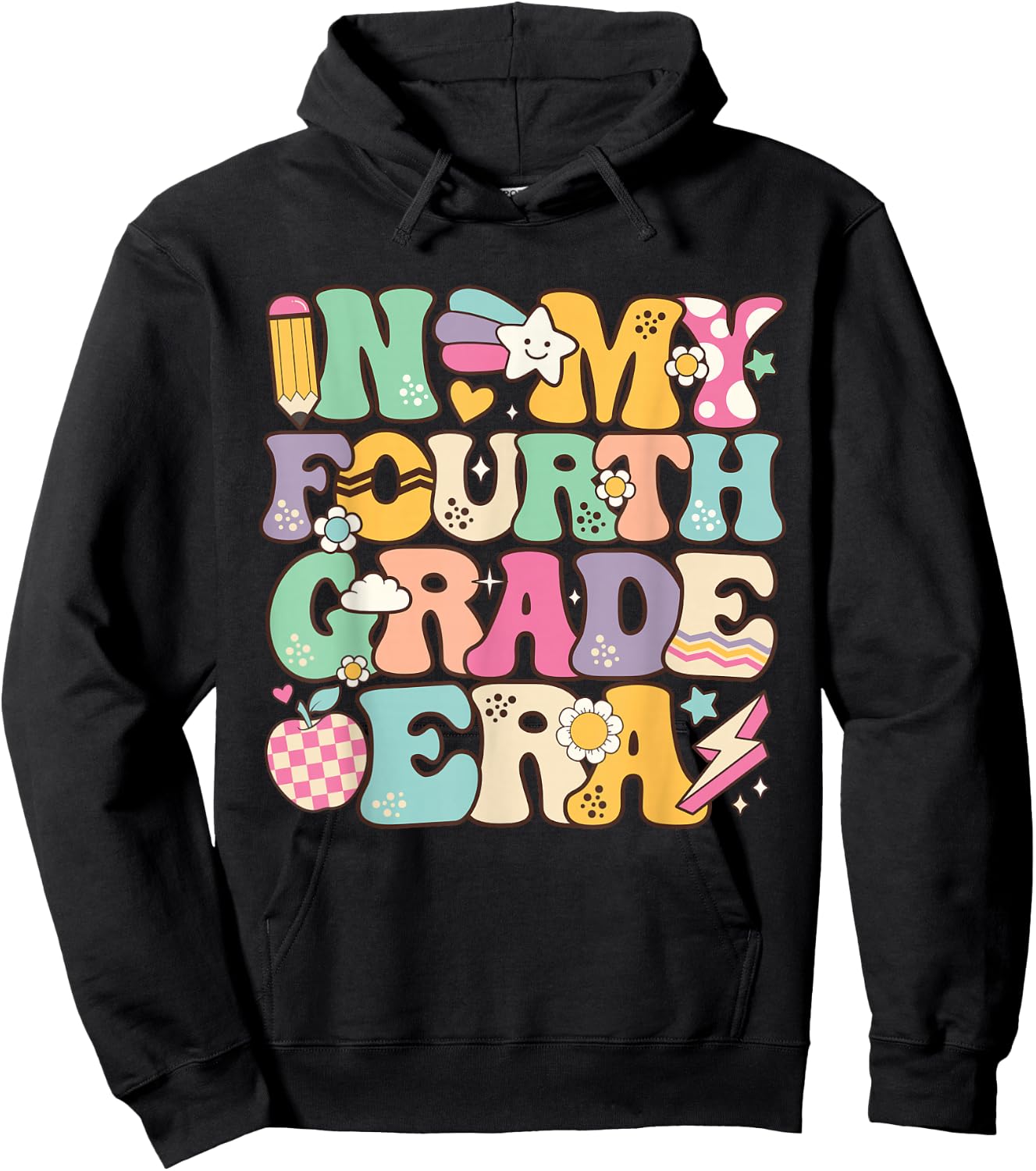 In My Fourth Grade Era Girl Back To School 4th Grade Teacher Hoodie - Hoodie | Black