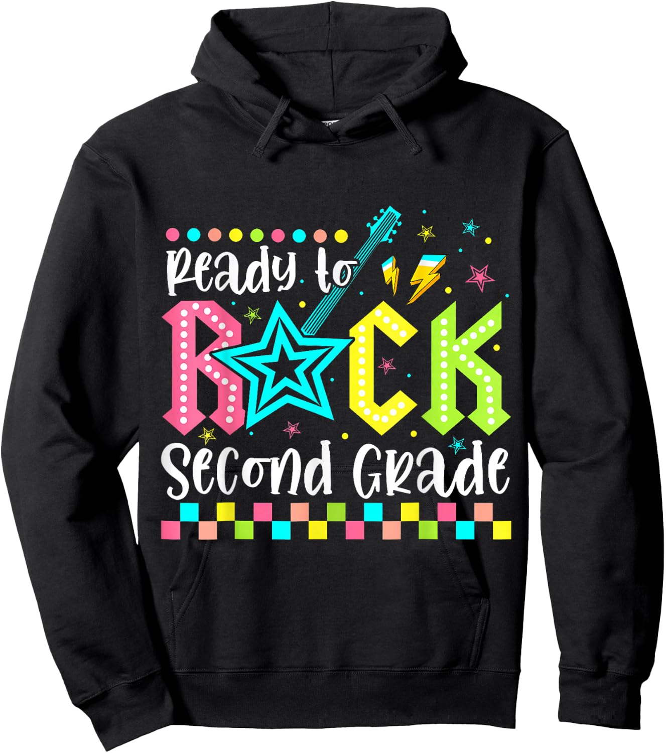 Ready To Rock Second Grade Back To School 2nd Grade Boy Kid Hoodie - Hoodie | Black