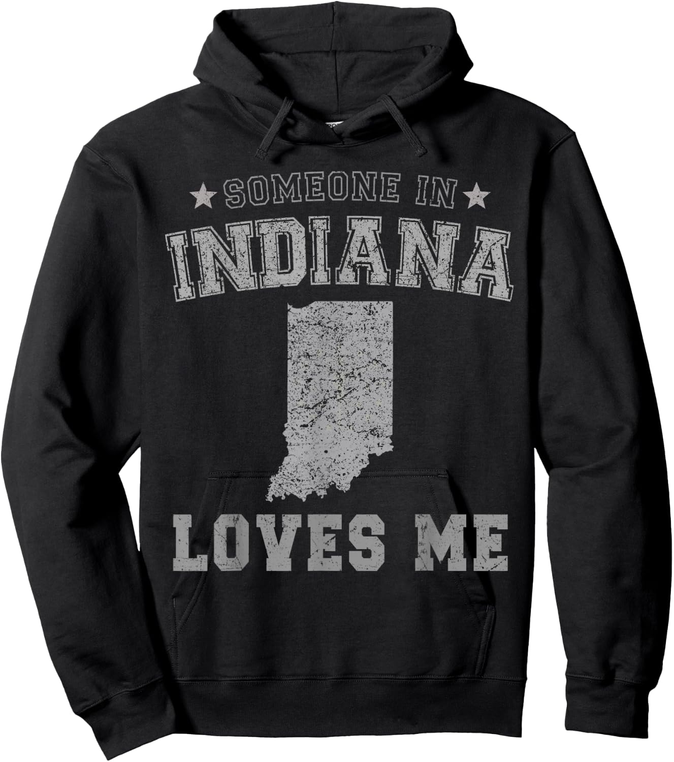 Someone In Indiana Loves Me Heart Vintage State Hoodie - Hoodie | Black